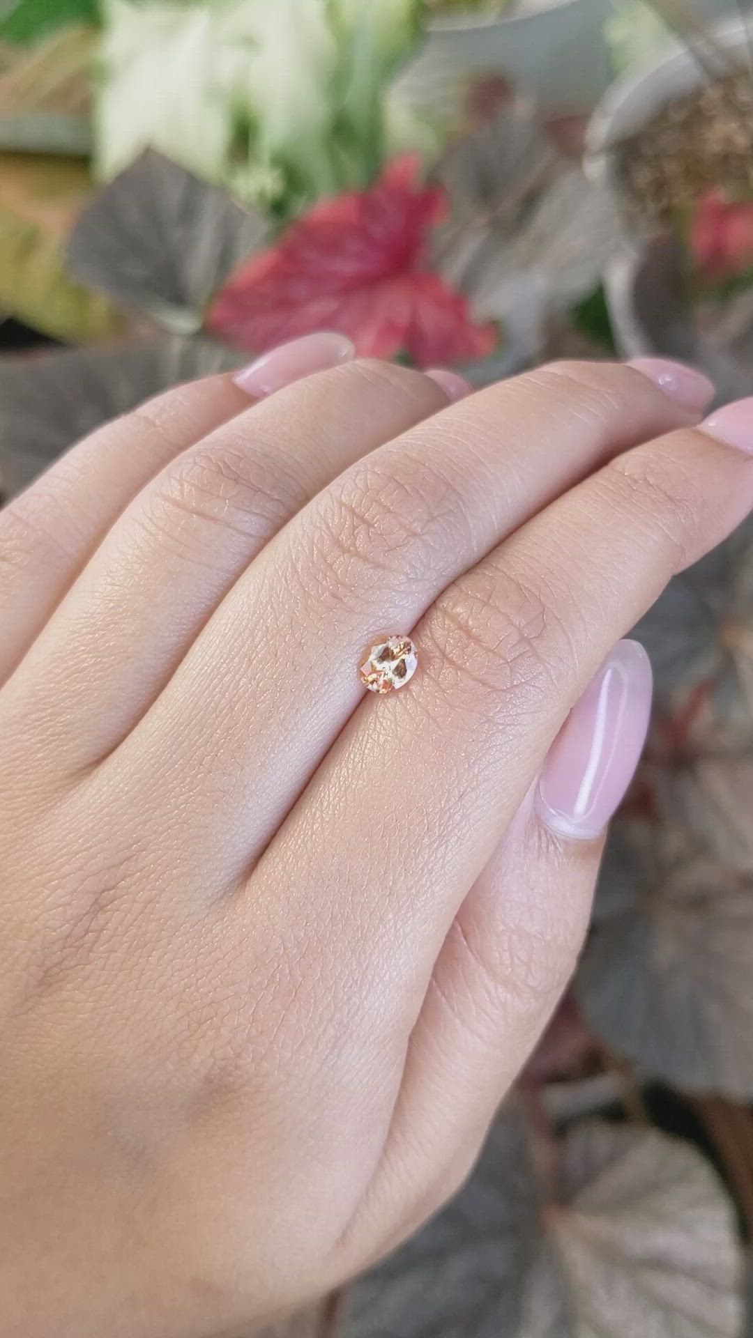0.70 Ct. Padparadscha Sapphire from Ceylon (Sri Lanka) Size Video
