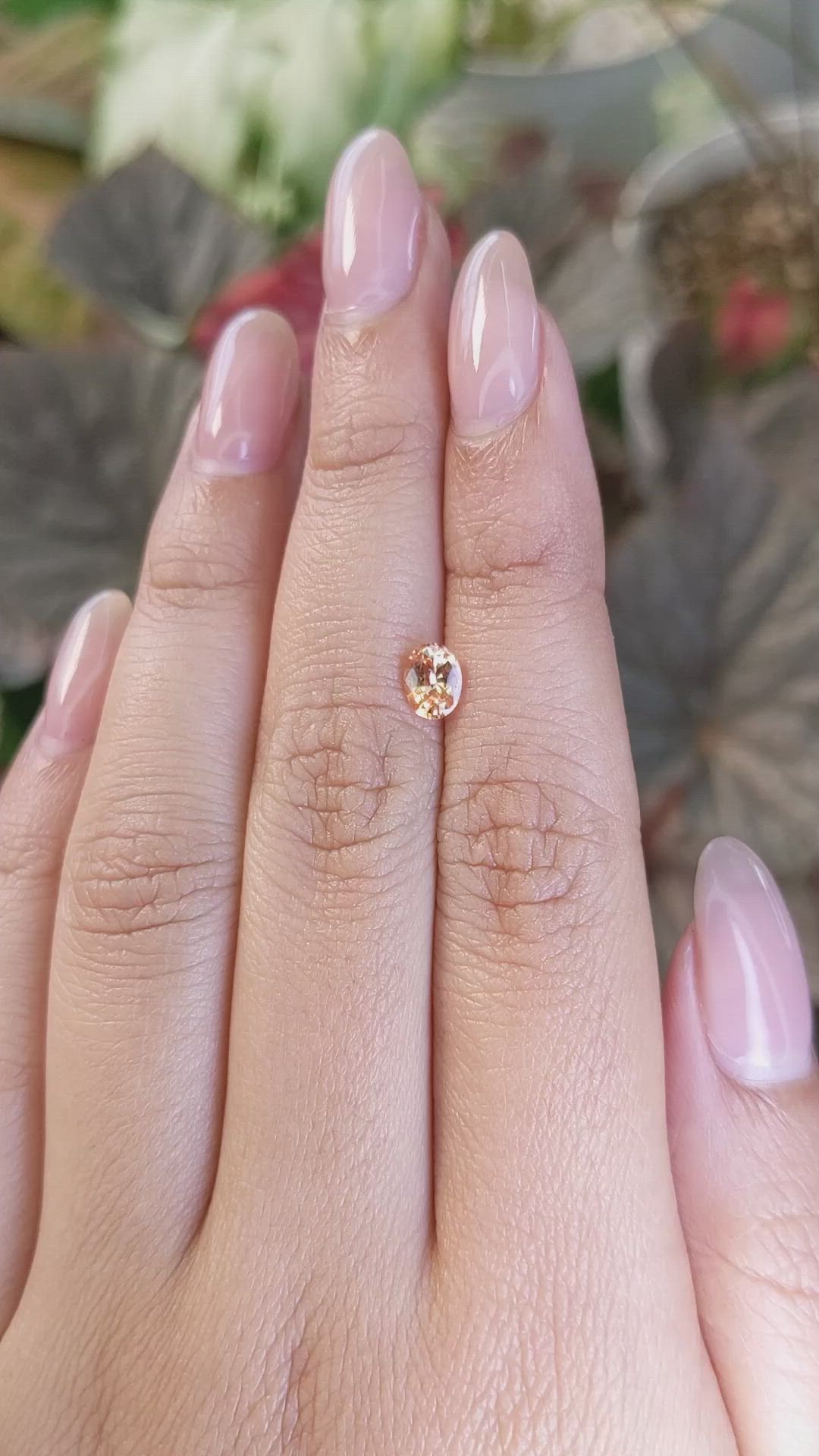 0.70 Ct. Padparadscha Sapphire from Ceylon (Sri Lanka) Size Video
