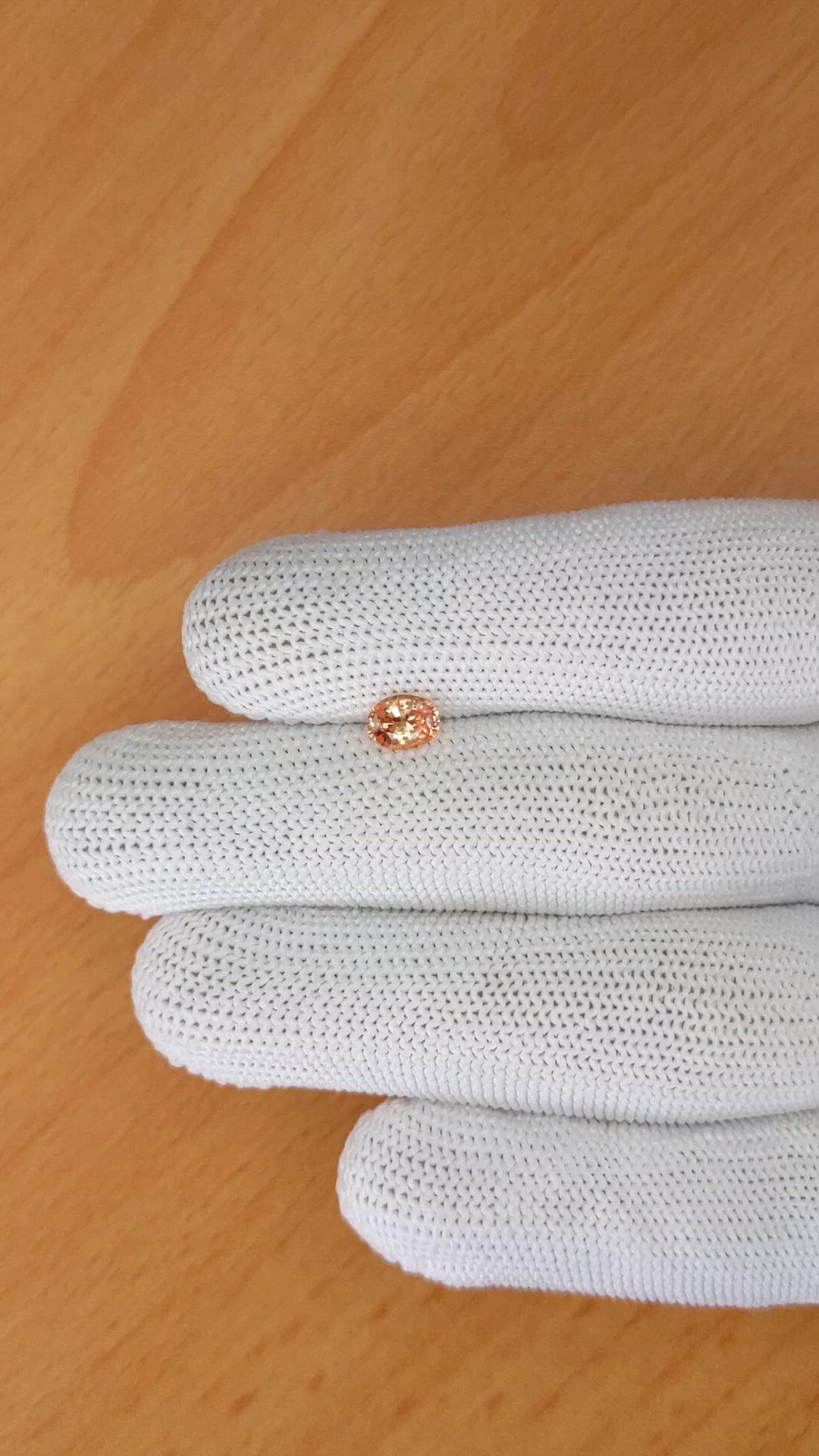 0.70 Ct. Padparadscha Sapphire from Ceylon (Sri Lanka) Size Video