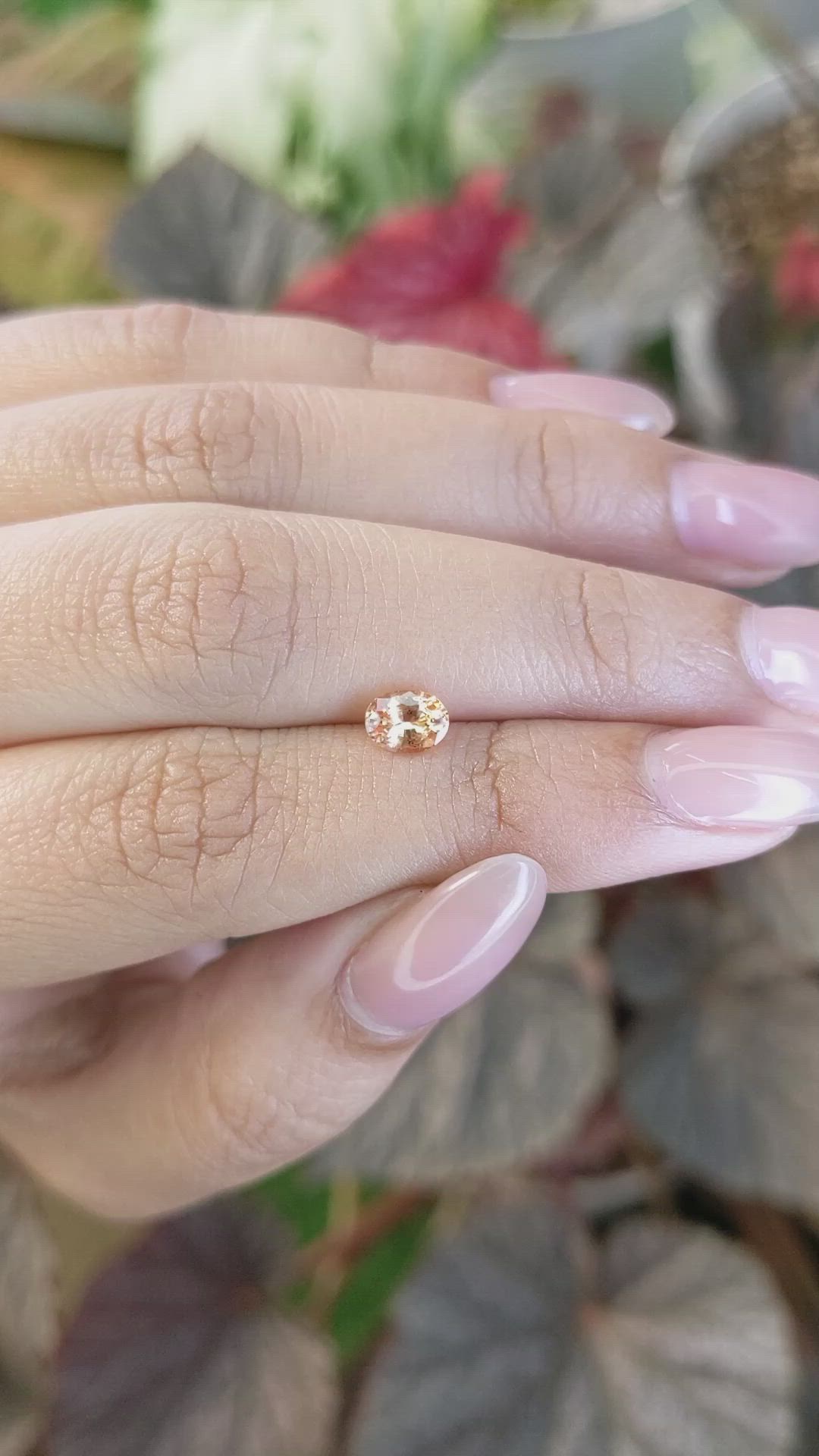 0.70 Ct. Padparadscha Sapphire from Ceylon (Sri Lanka) Size Video