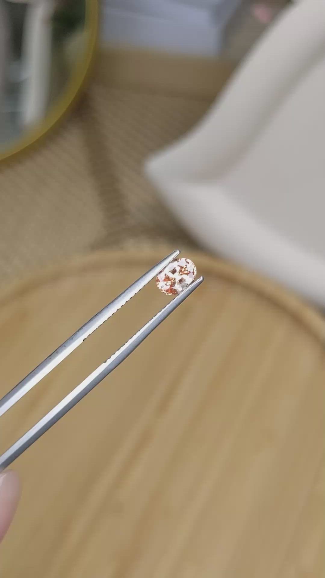 0.70 Ct. Padparadscha Sapphire from Ceylon (Sri Lanka) Size Video
