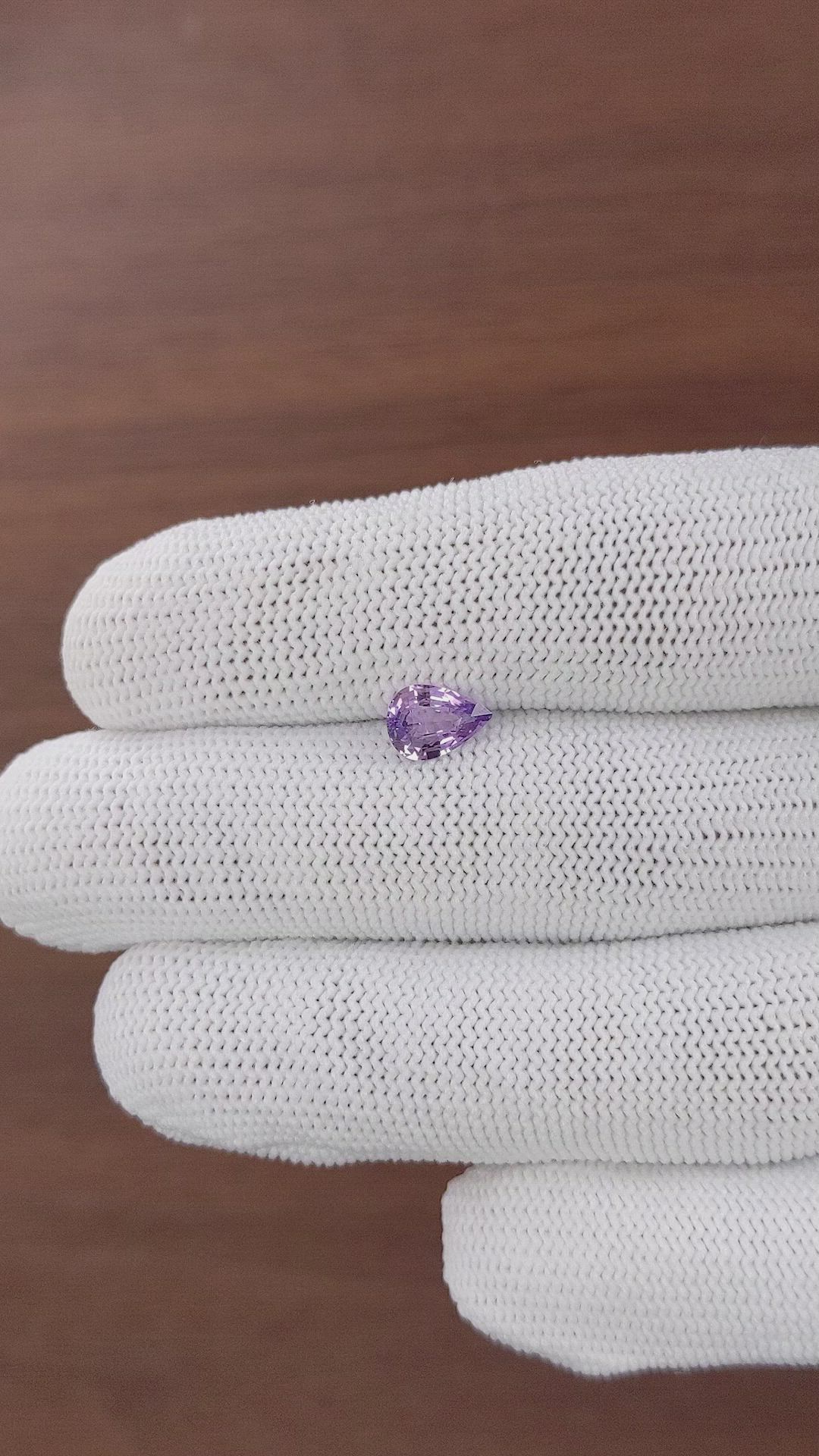 1.03 Ct. Purple Sapphire from Africa Size Video