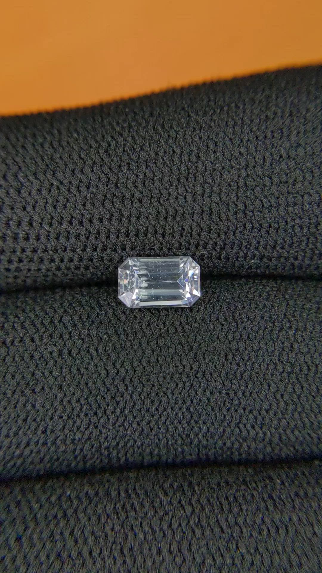 1.04 Ct. White Sapphire from Ceylon (Sri Lanka) Size Video
