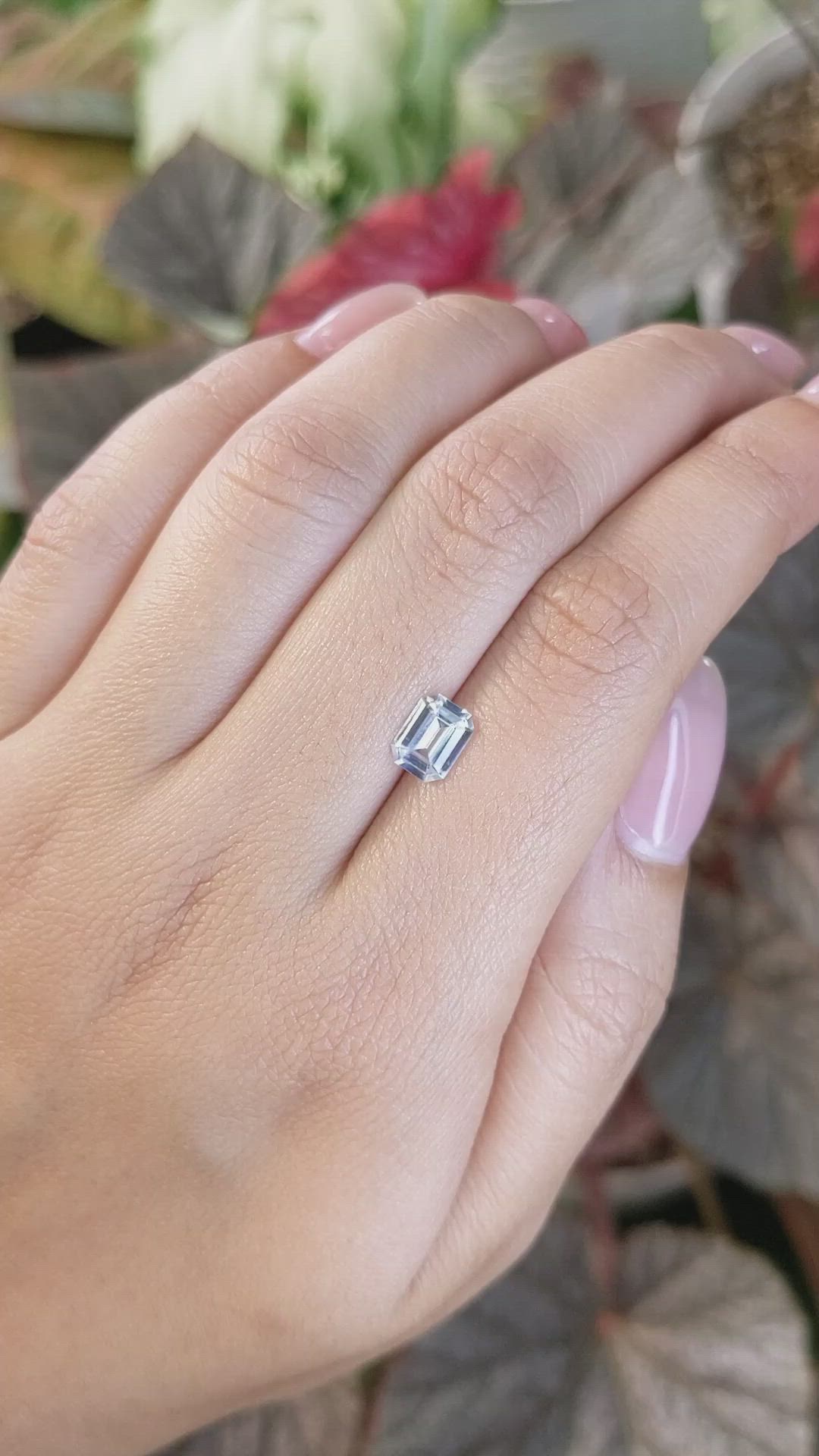 1.20 Ct. White Sapphire from Ceylon (Sri Lanka) Size Video