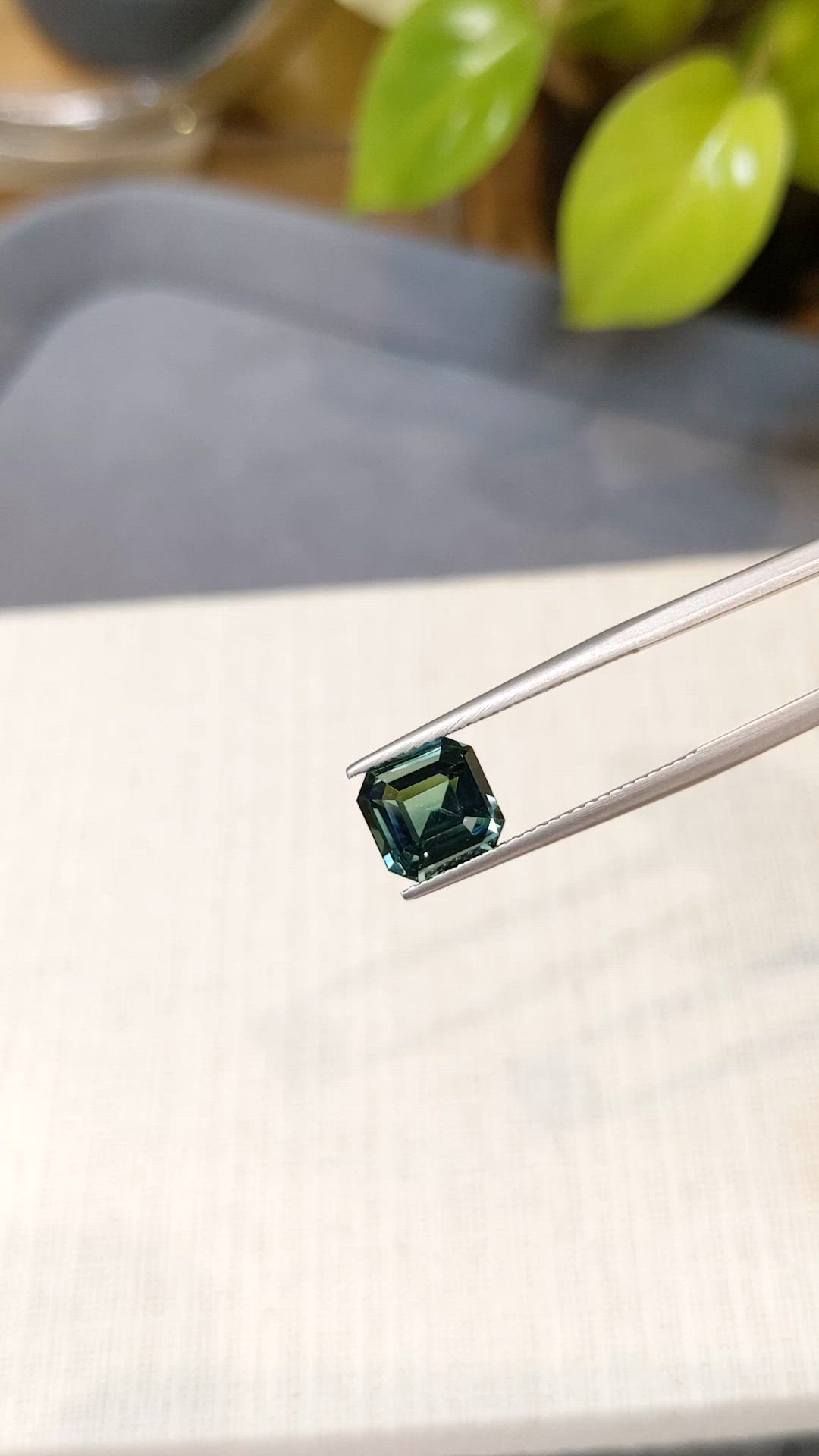3.56 Ct. Bluish Green Sapphire from Ceylon (Sri Lanka) Size Video