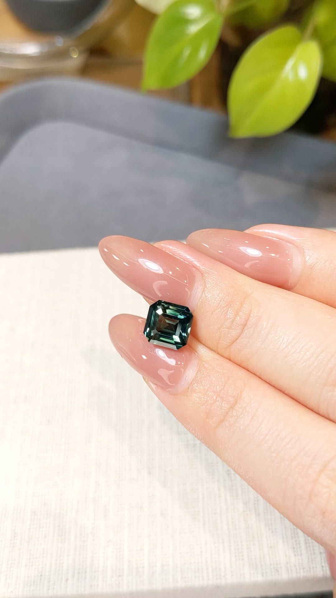 3.56 Ct. Bluish Green Sapphire from Ceylon (Sri Lanka) Size Video