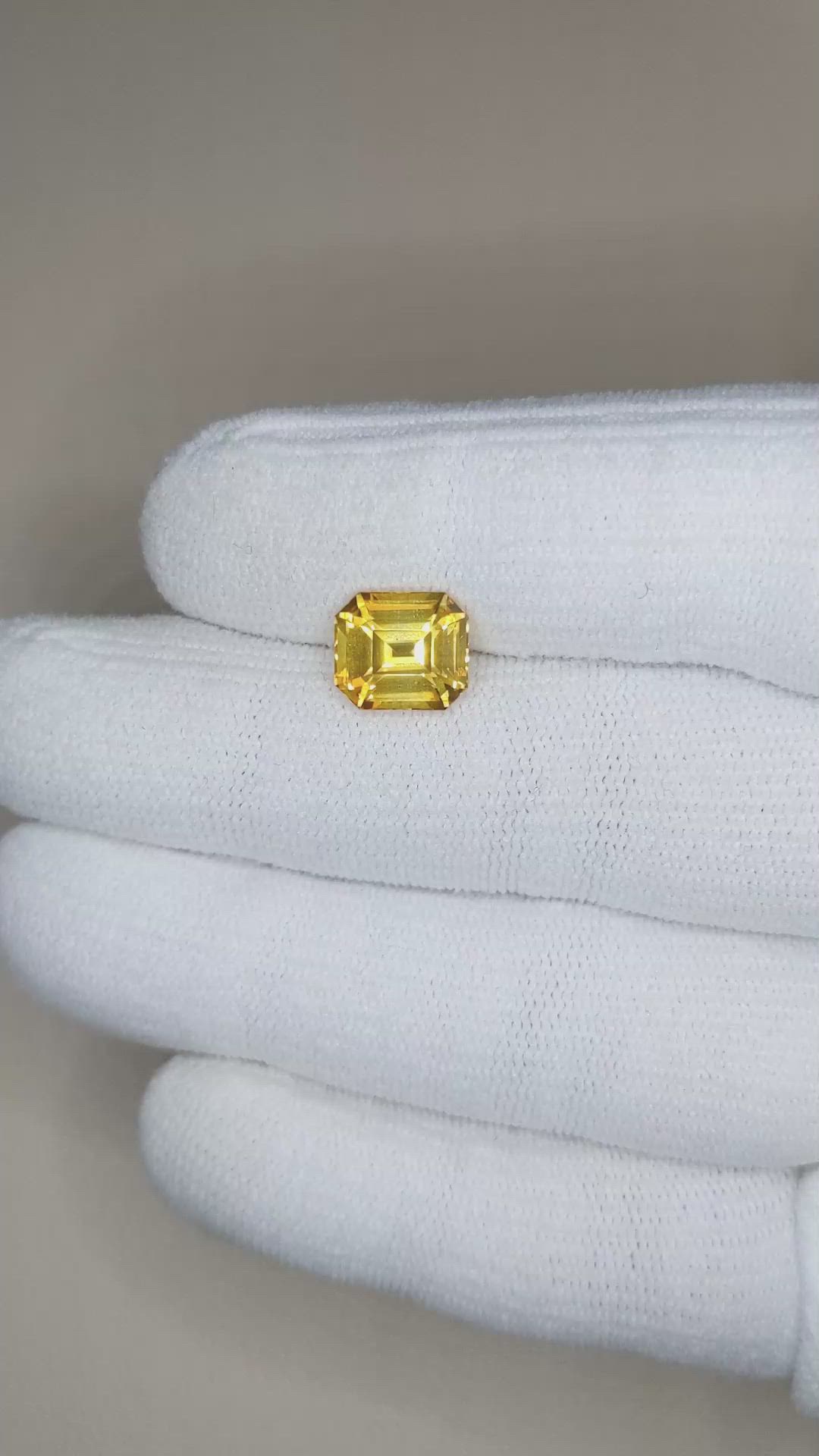 4.11 Ct. Orangish Yellow Sapphire from Ceylon (Sri Lanka) Size Video