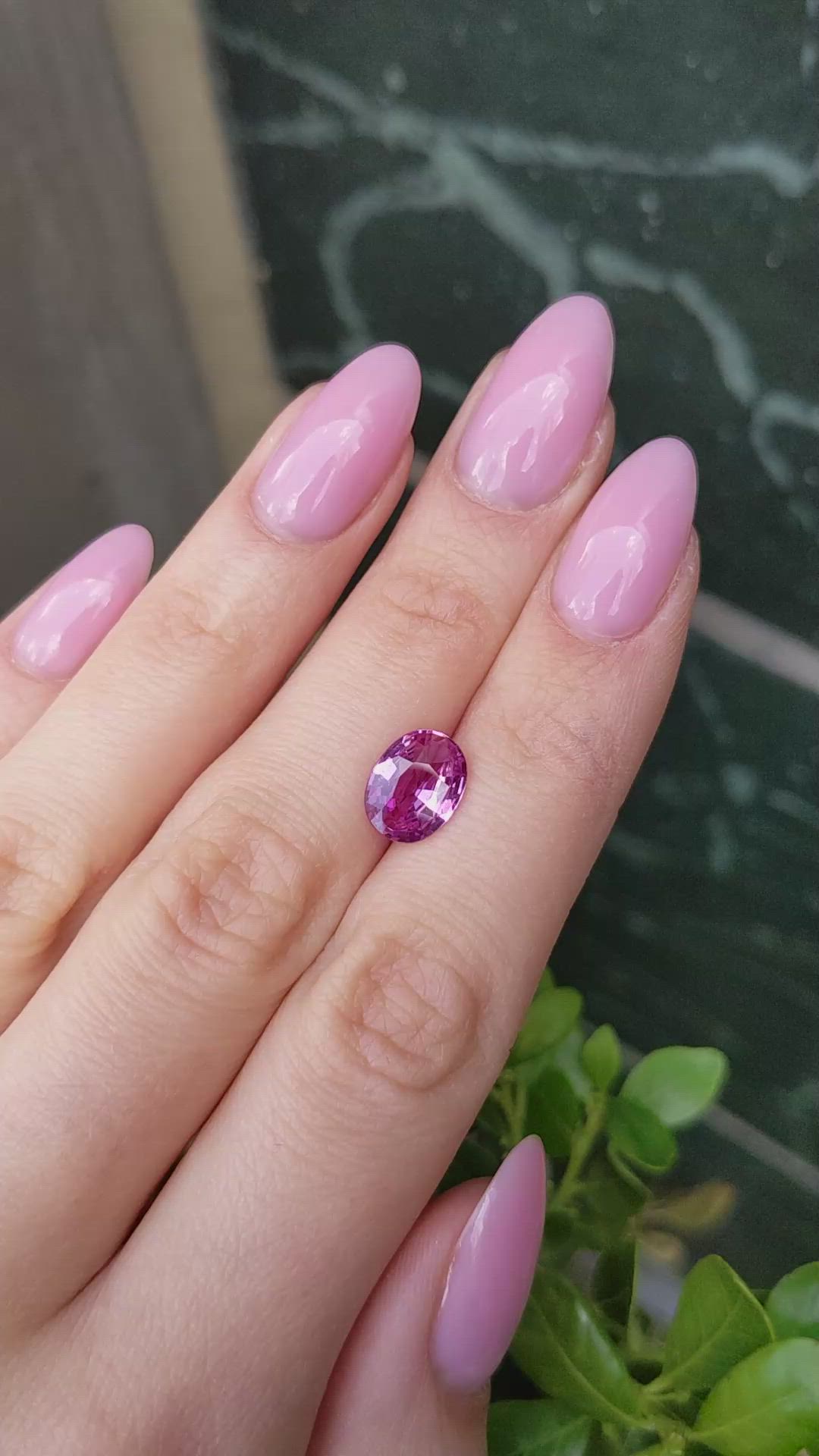 3.02 Ct. Purplish Pink Sapphire from Ceylon (Sri Lanka) Size Video
