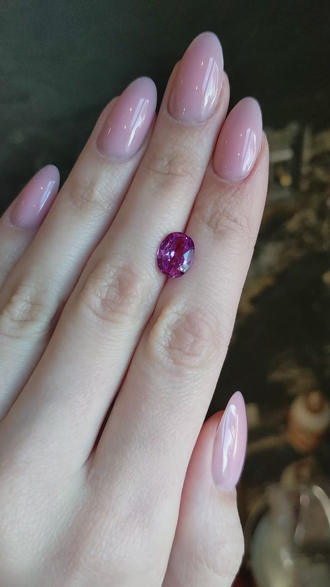3.02 Ct. Purplish Pink Sapphire from Ceylon (Sri Lanka) Size Video