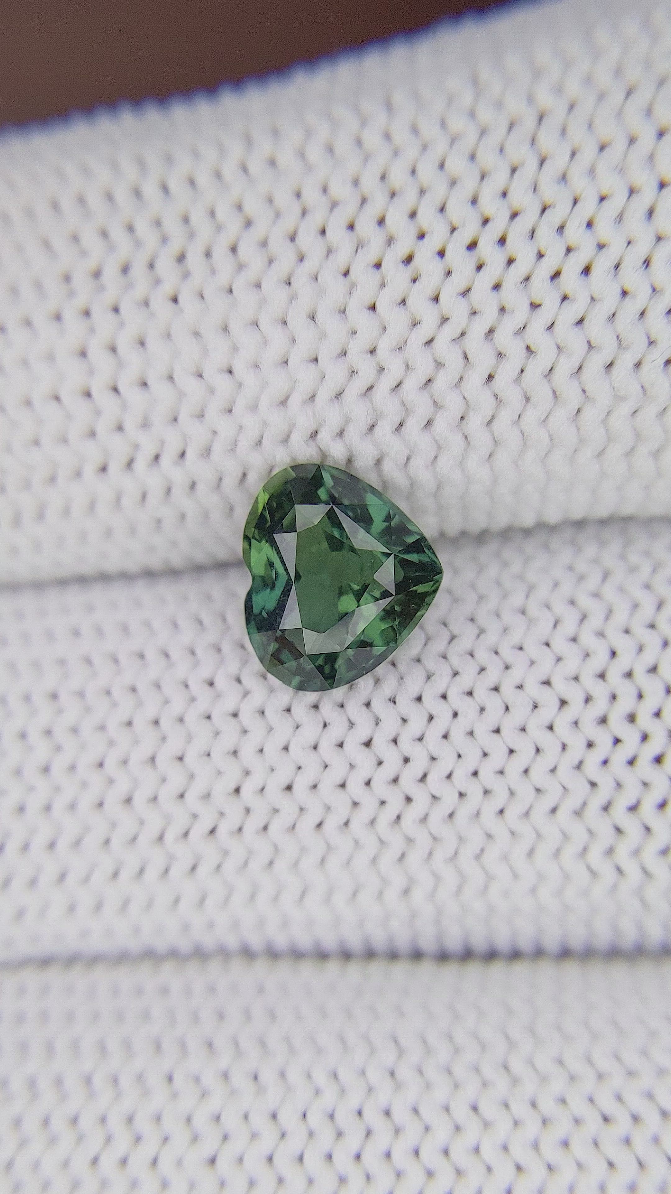 2.03 Ct. Bluish Green Sapphire from Madagascar Size Video