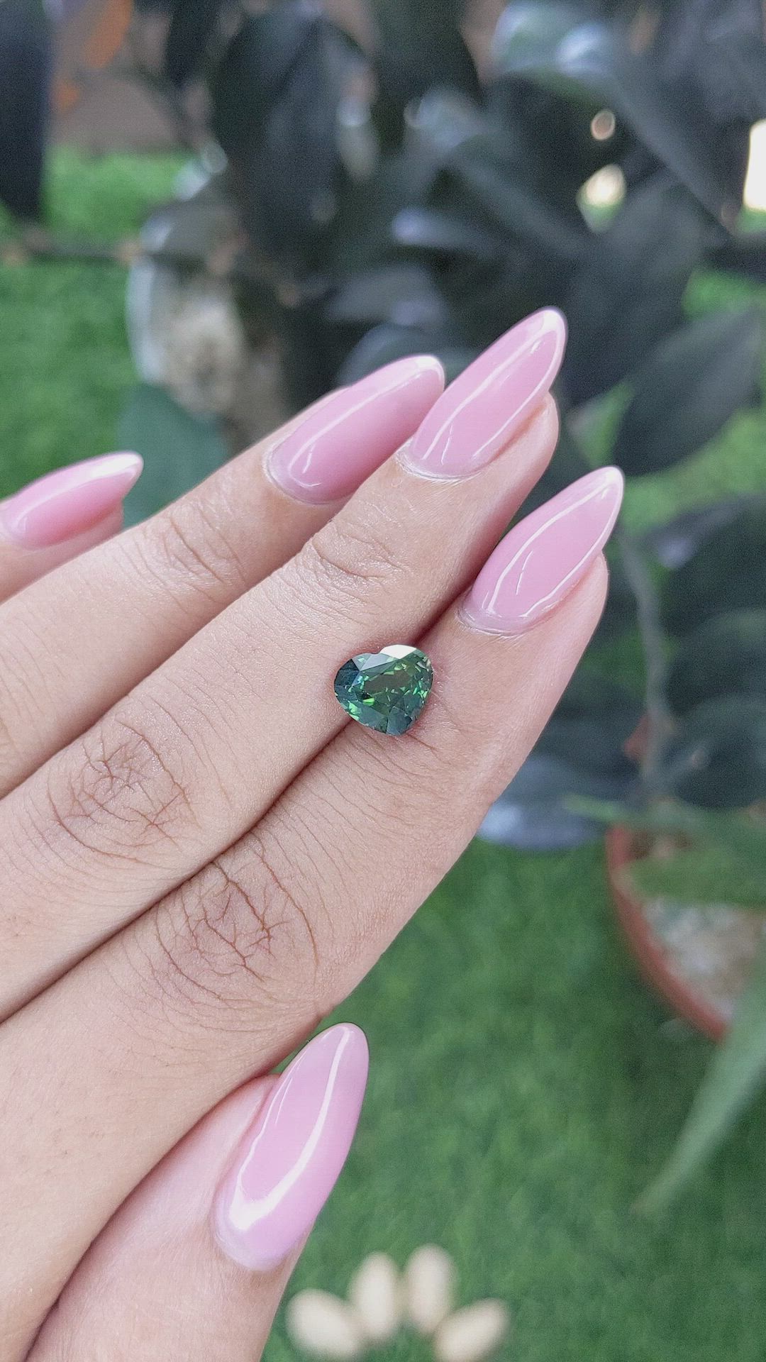 2.03 Ct. Bluish Green Sapphire from Madagascar Size Video