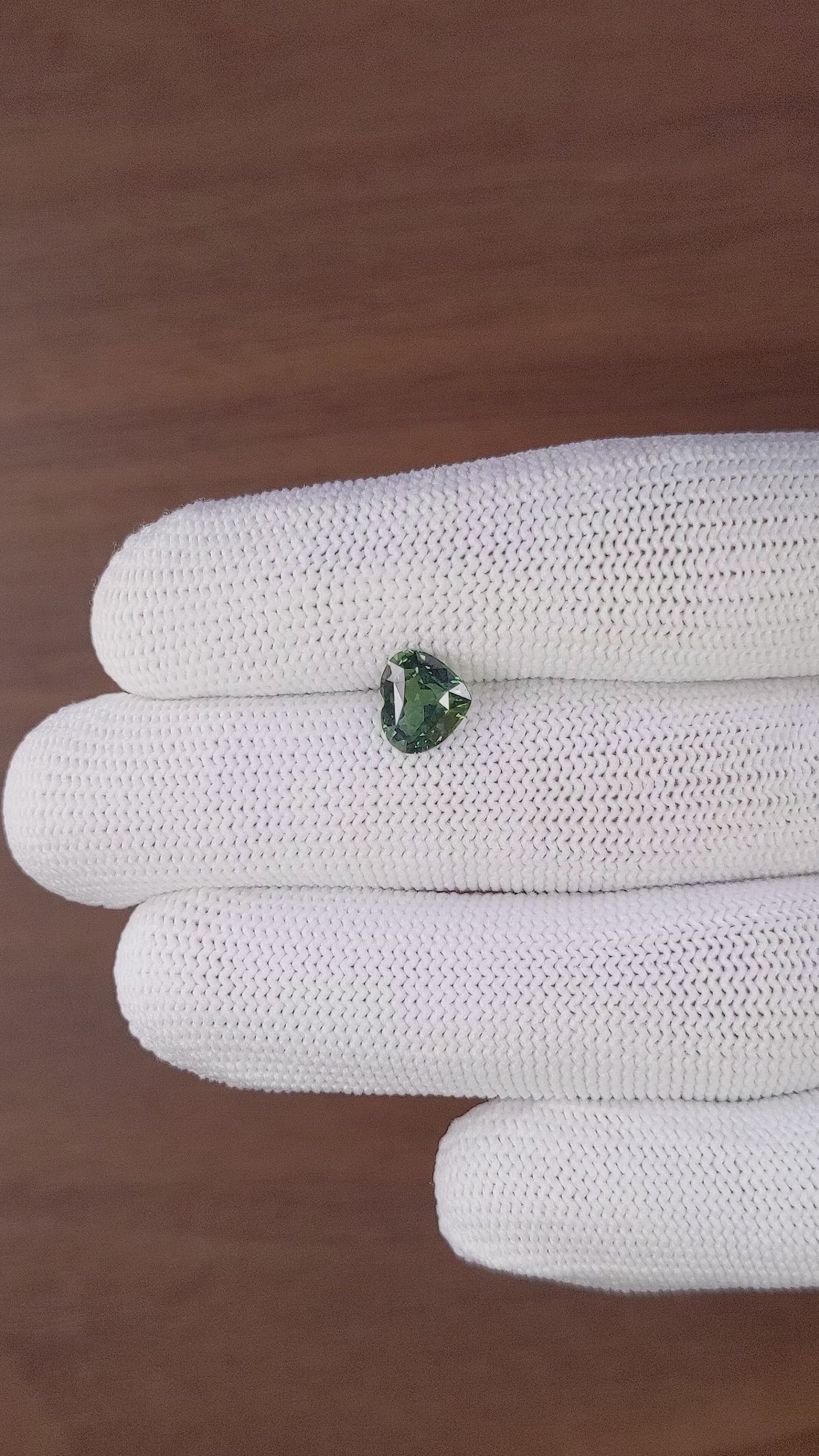 2.03 Ct. Bluish Green Sapphire from Madagascar Size Video