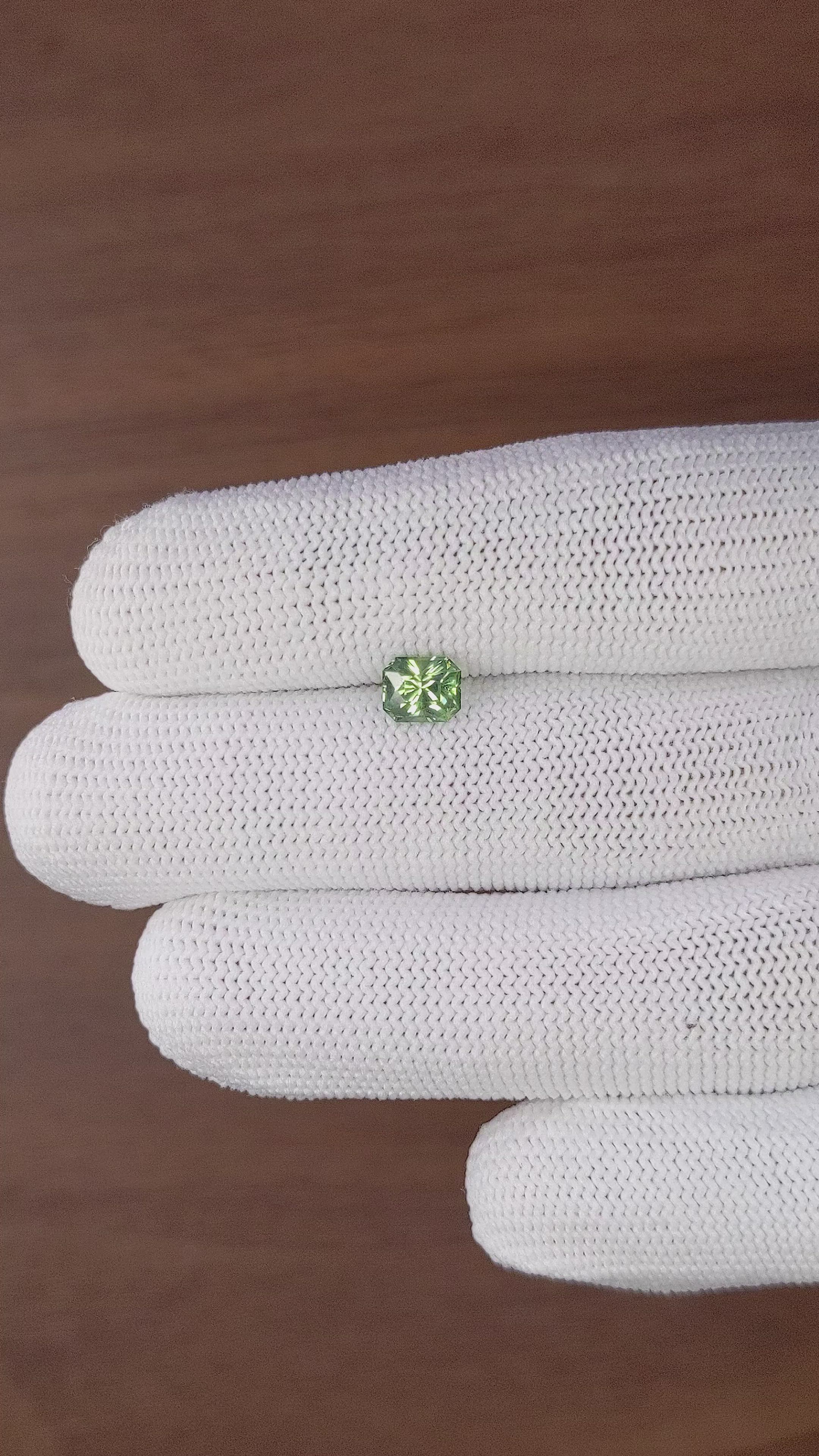 1.17 Ct. Yellowish Green Sapphire from Madagascar Size Video