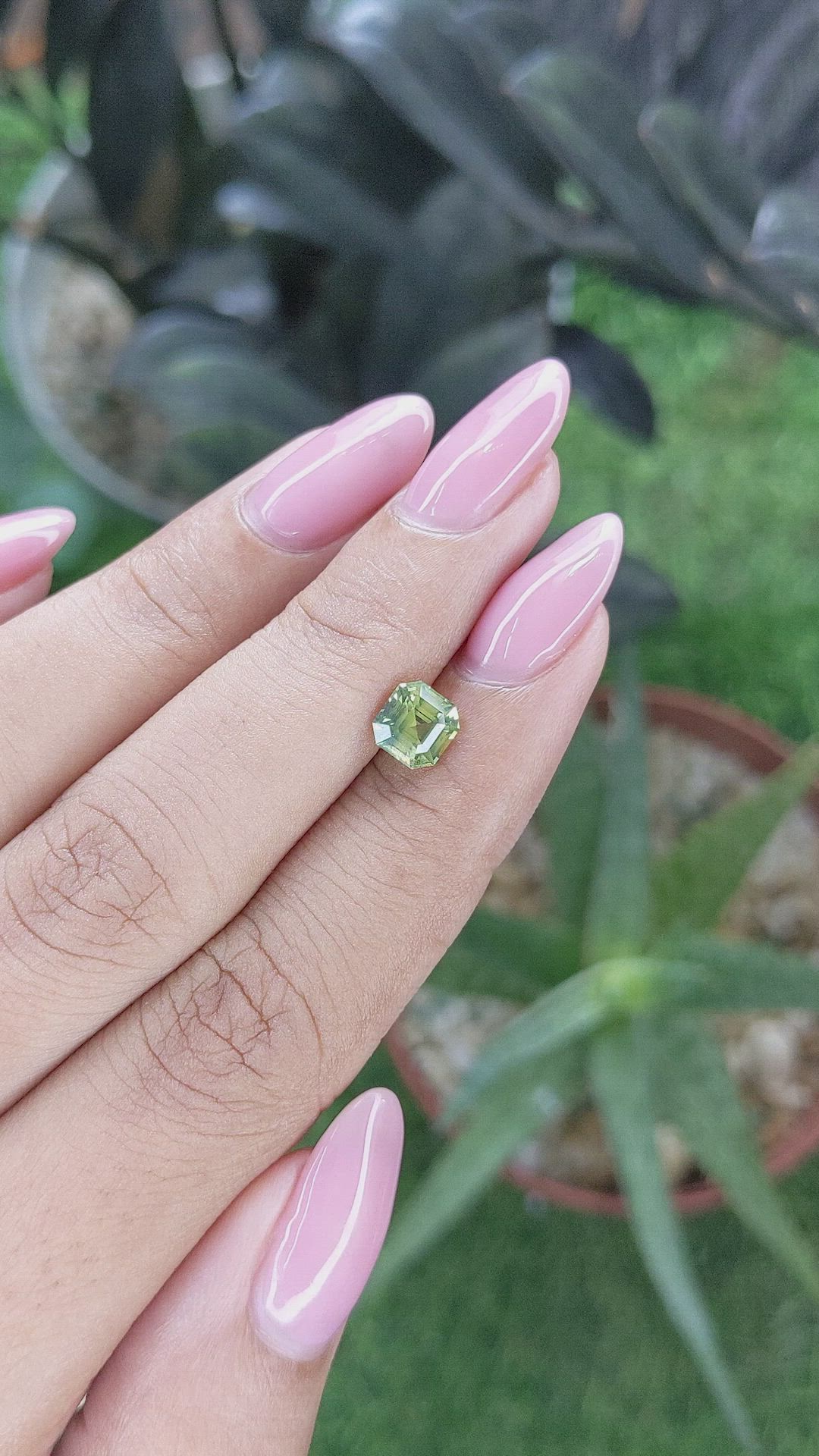 1.24 Ct. Yellowish Green Sapphire from Madagascar Size Video