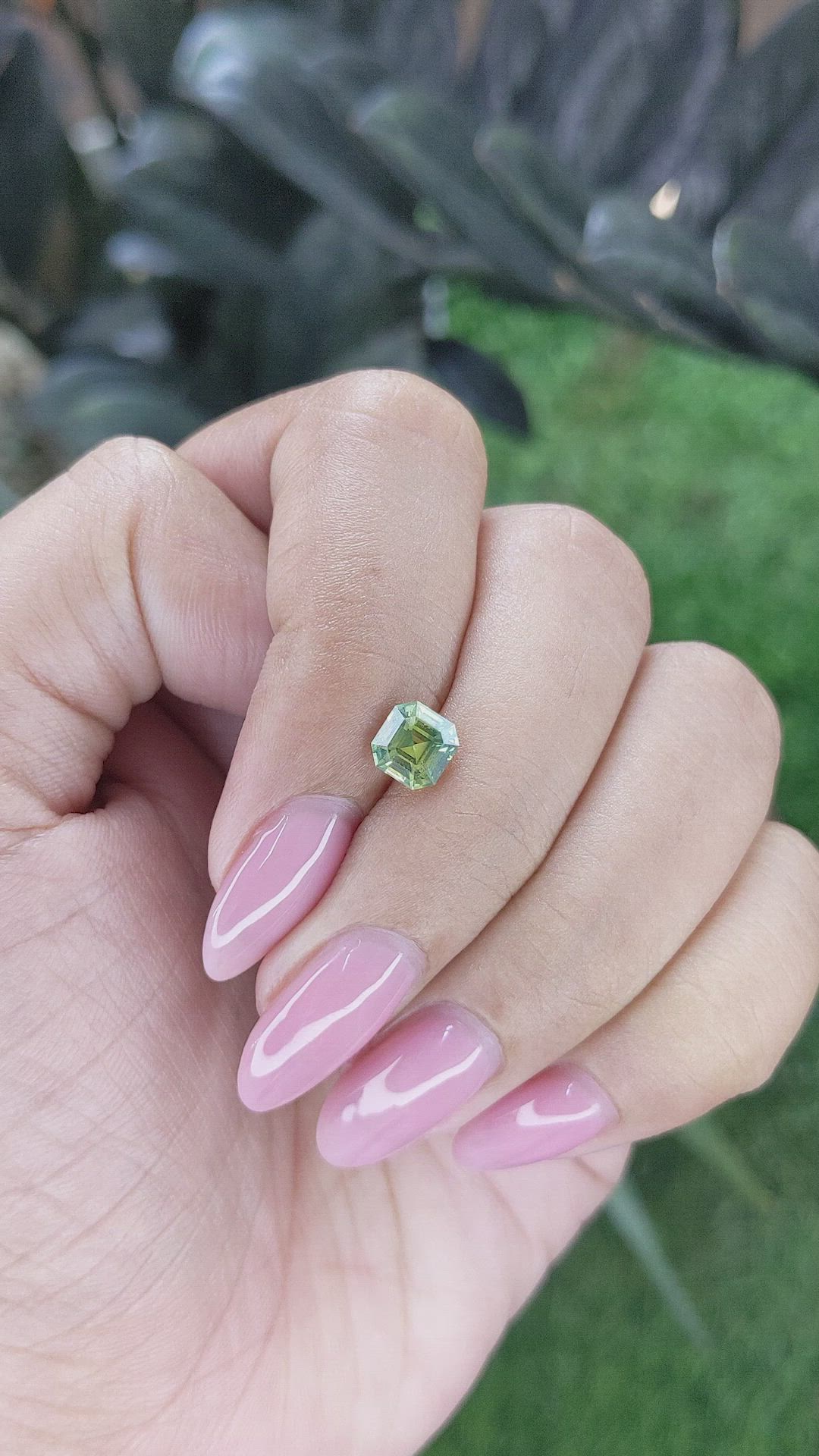1.24 Ct. Yellowish Green Sapphire from Madagascar Size Video