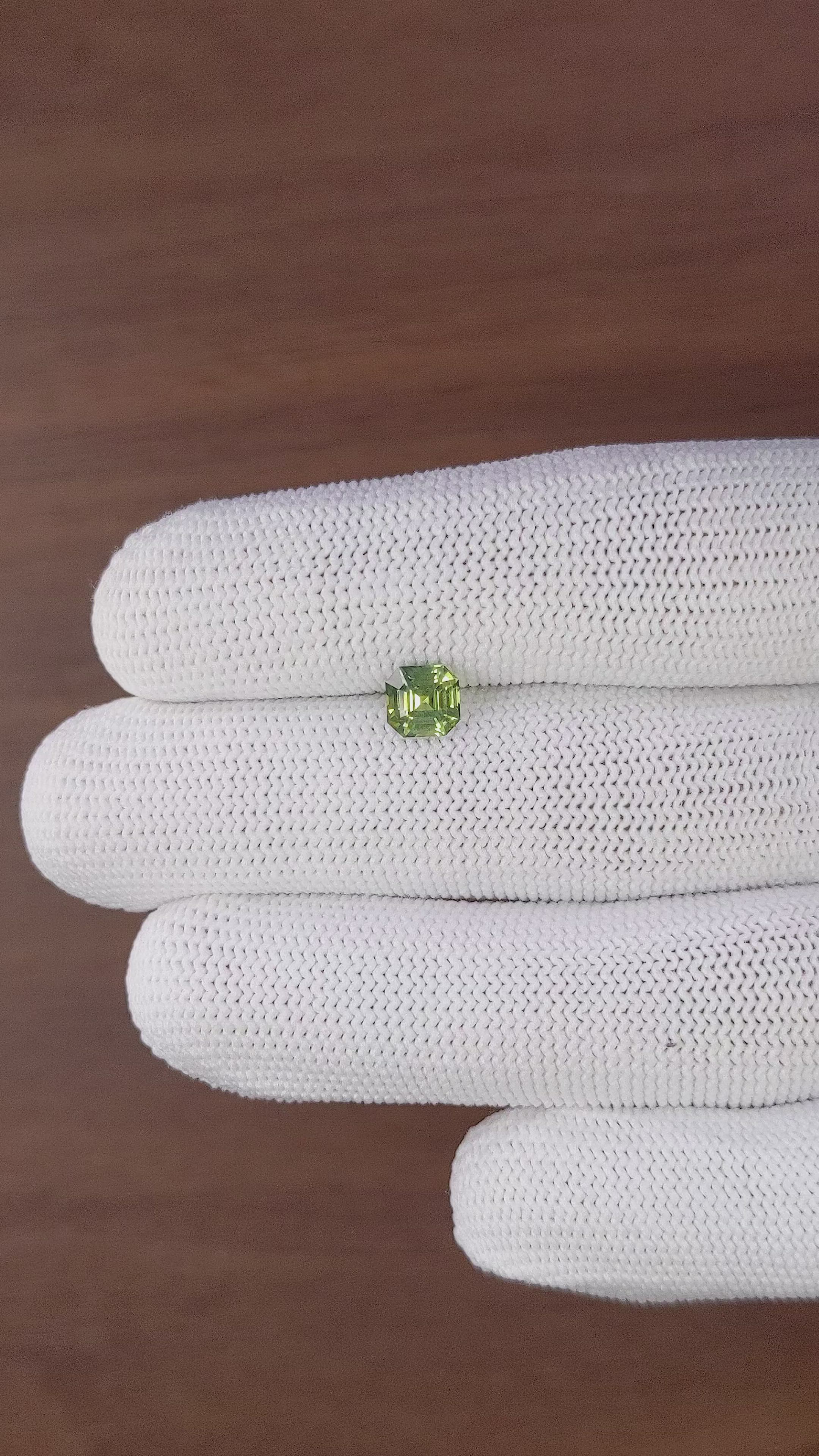 1.24 Ct. Yellowish Green Sapphire from Madagascar Size Video