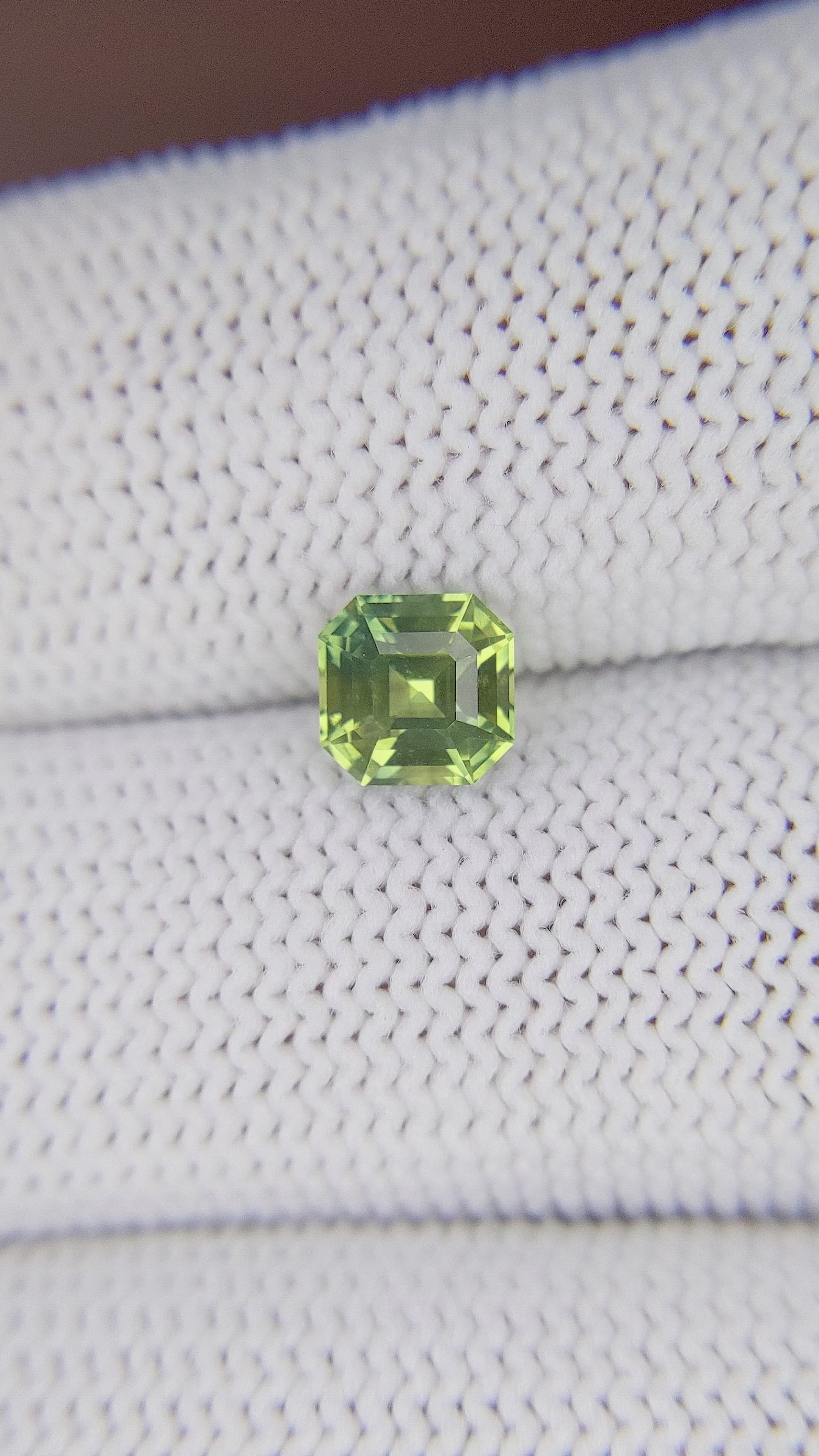 1.24 Ct. Yellowish Green Sapphire from Madagascar Size Video