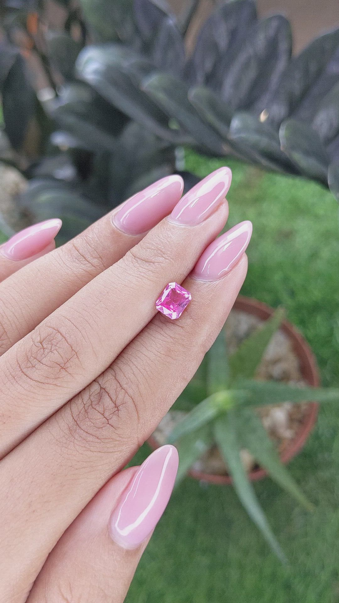 1.24 Ct. Reddish Pink Sapphire from Madagascar Size Video