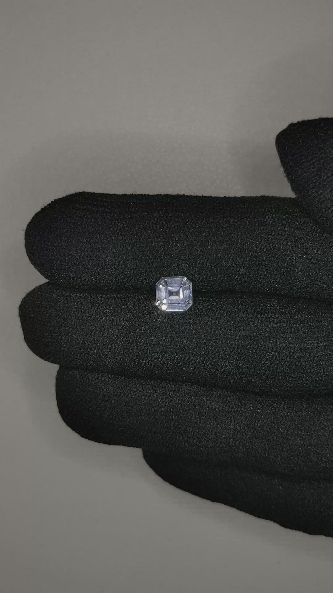 1.06 Ct. White Sapphire from Ceylon (Sri Lanka) Size Video