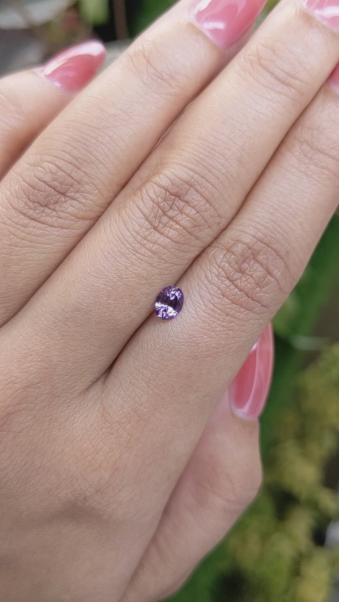 0.51 Ct. Pinkish Purple Sapphire from Ceylon (Sri Lanka) Size Video