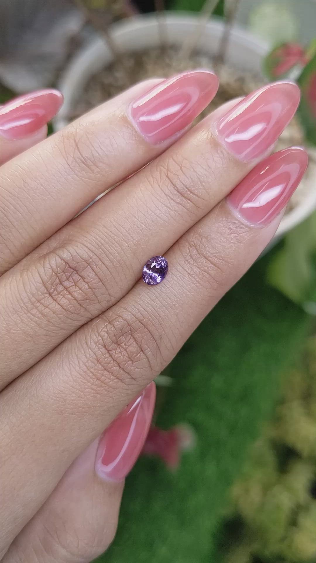 0.51 Ct. Pinkish Purple Sapphire from Ceylon (Sri Lanka) Size Video
