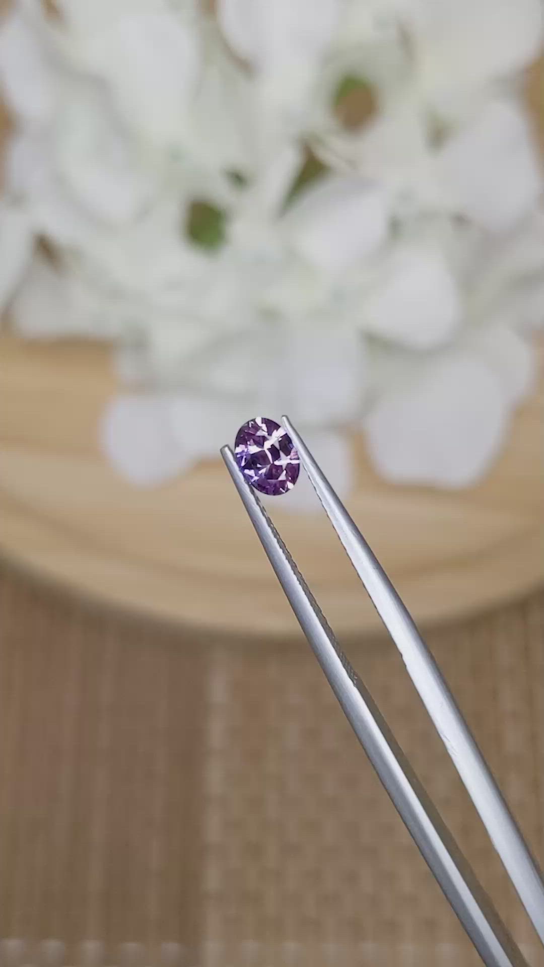 0.51 Ct. Pinkish Purple Sapphire from Ceylon (Sri Lanka) Size Video