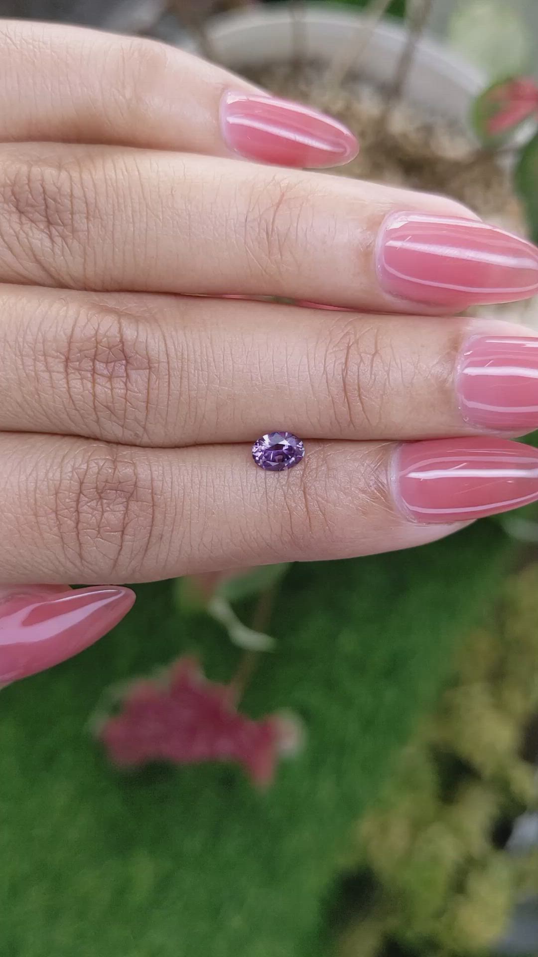 0.51 Ct. Pinkish Purple Sapphire from Ceylon (Sri Lanka) Size Video