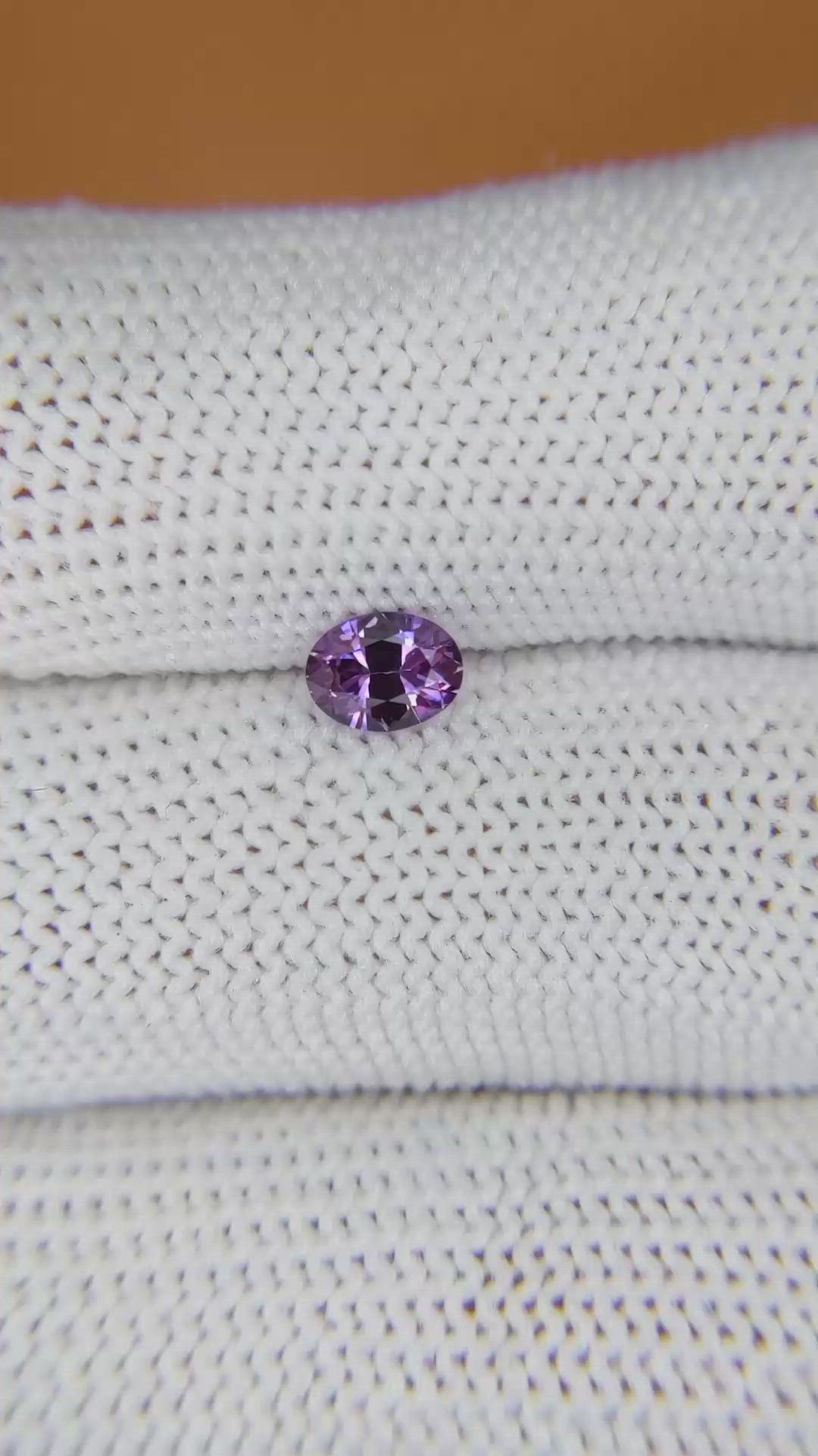 0.51 Ct. Pinkish Purple Sapphire from Ceylon (Sri Lanka) Size Video
