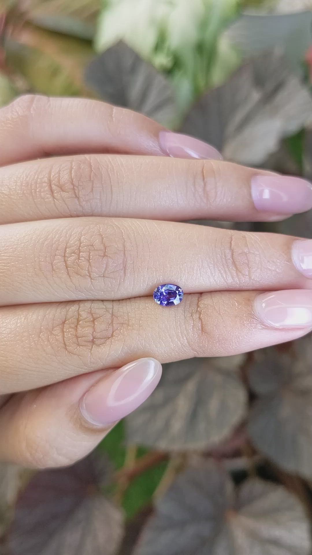 0.65 Ct. Purplish Blue Sapphire from Ceylon (Sri Lanka) Size Video