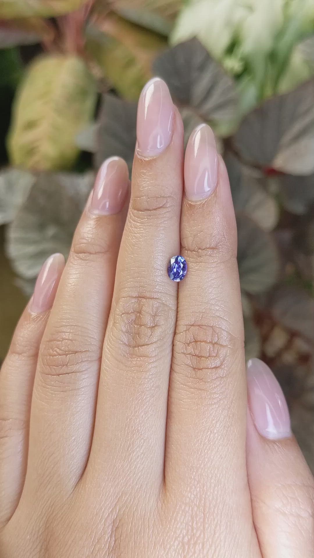 0.65 Ct. Purplish Blue Sapphire from Ceylon (Sri Lanka) Size Video