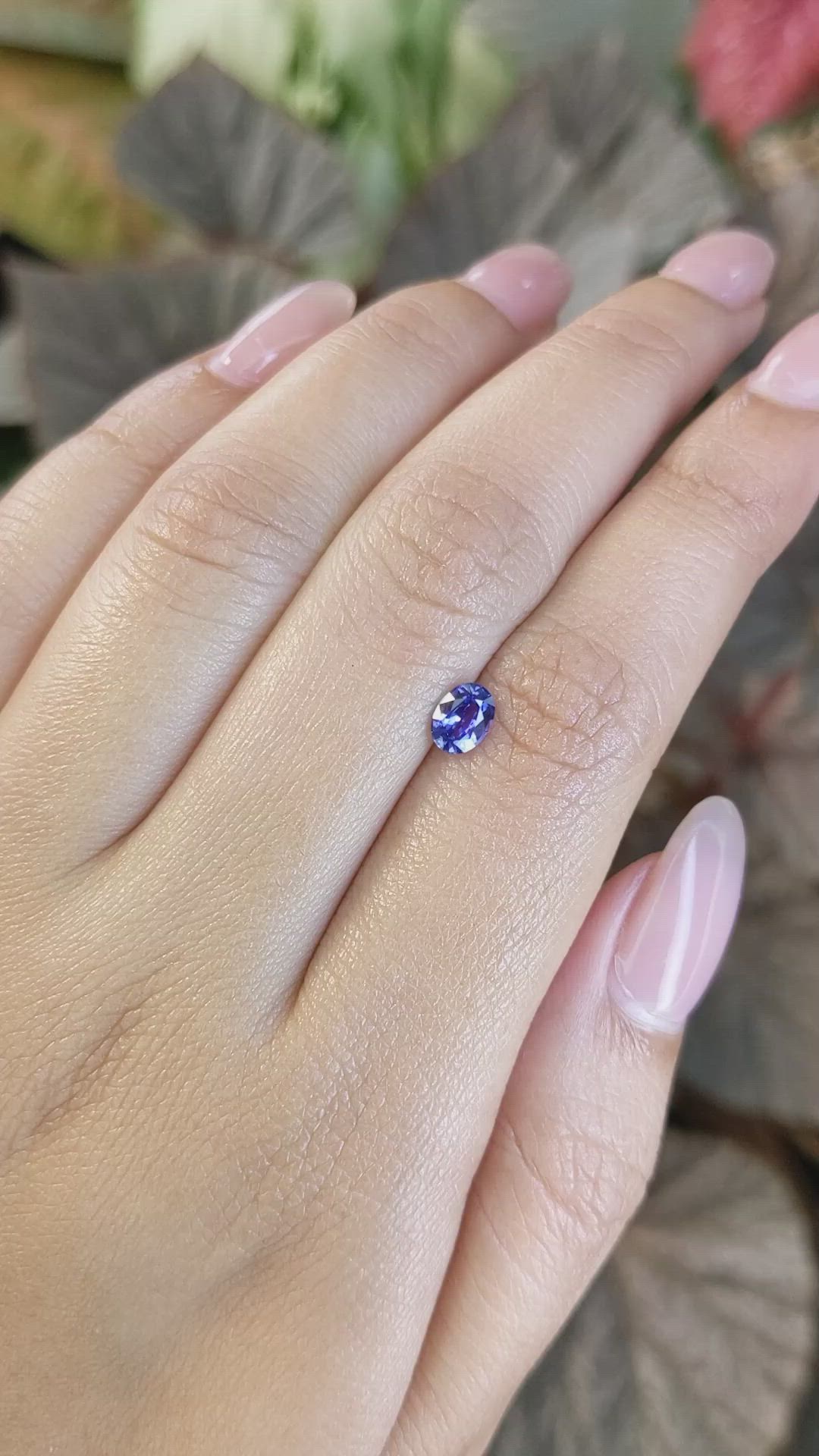0.65 Ct. Purplish Blue Sapphire from Ceylon (Sri Lanka) Size Video