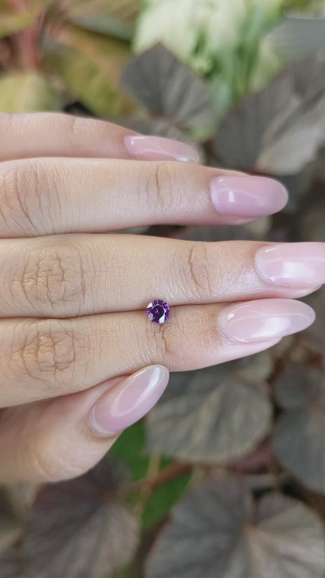0.51 Ct. Pinkish Purple Sapphire from Ceylon (Sri Lanka) Size Video