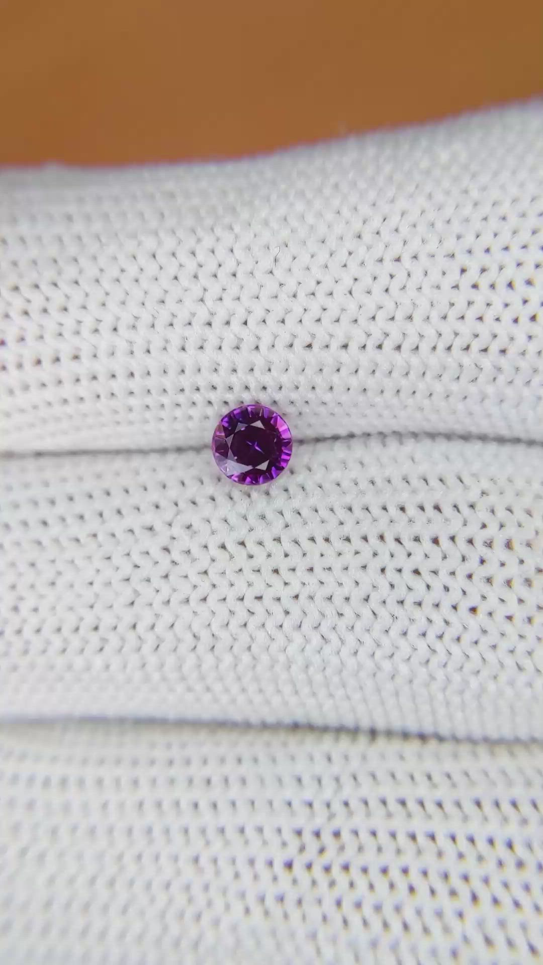 0.51 Ct. Pinkish Purple Sapphire from Ceylon (Sri Lanka) Size Video