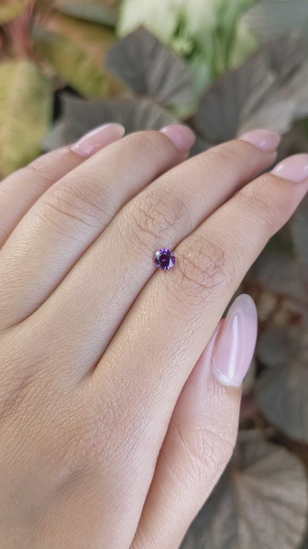 0.51 Ct. Pinkish Purple Sapphire from Ceylon (Sri Lanka) Size Video