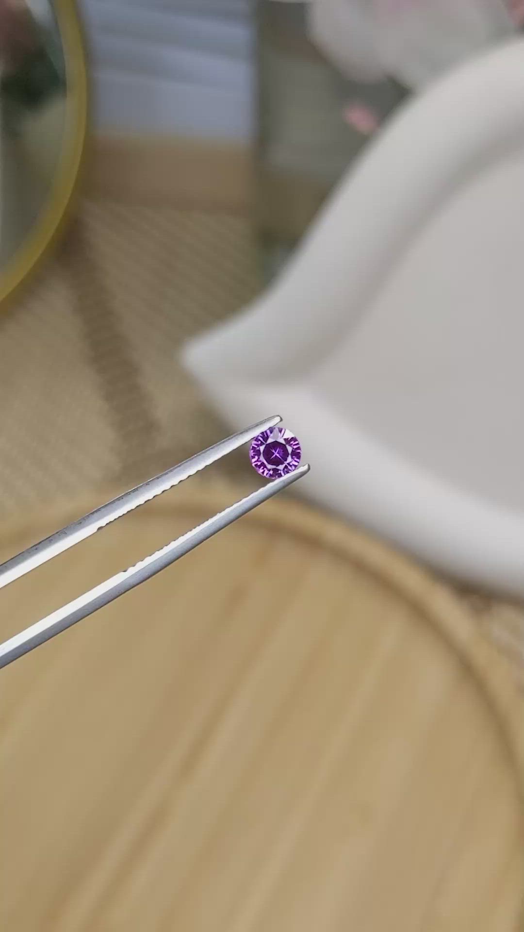 0.51 Ct. Pinkish Purple Sapphire from Ceylon (Sri Lanka) Size Video