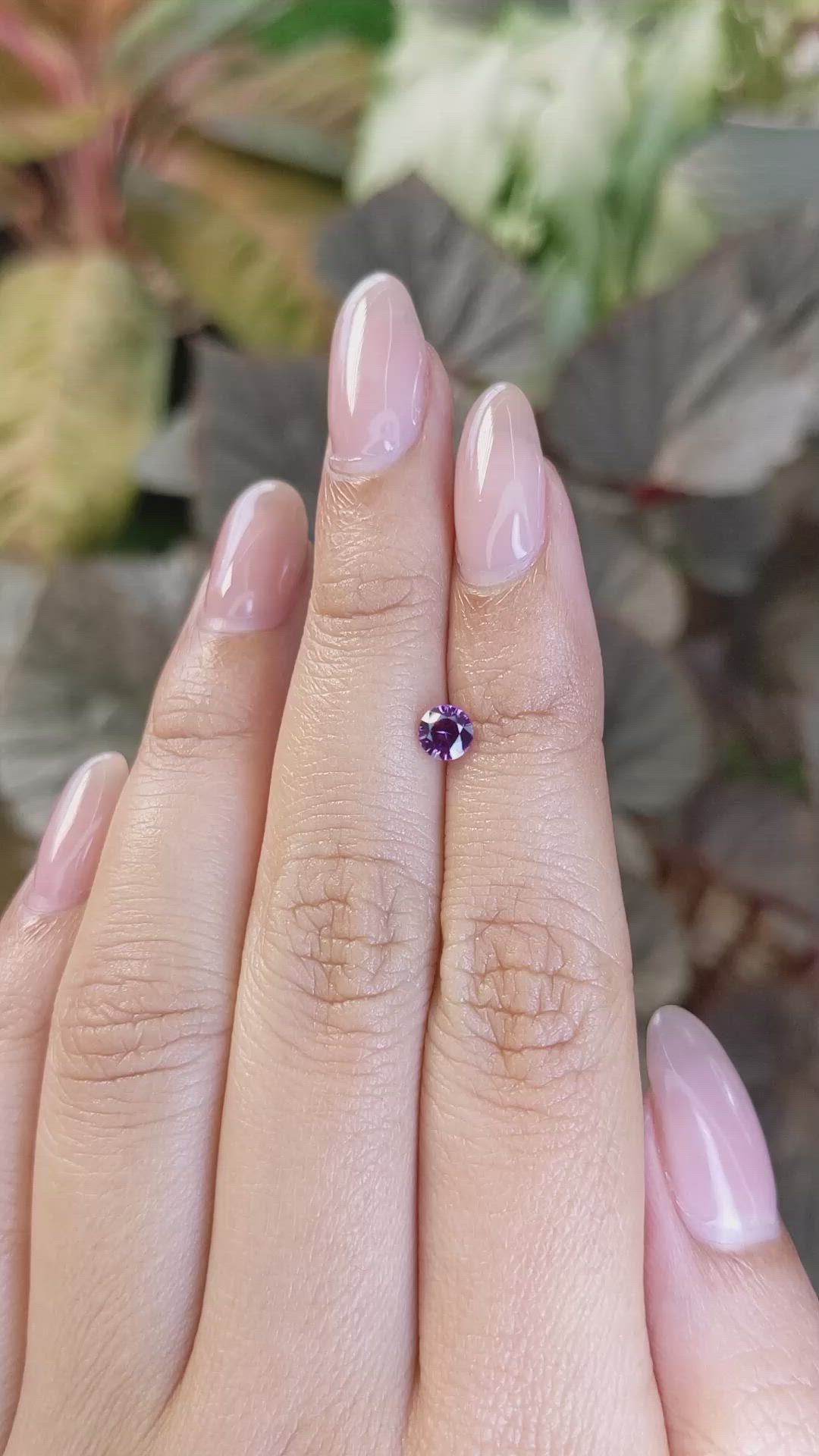 0.51 Ct. Pinkish Purple Sapphire from Ceylon (Sri Lanka) Size Video