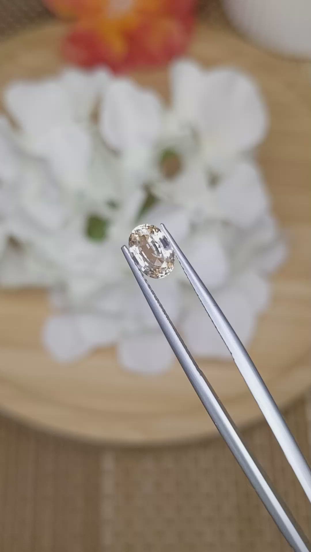 1.18 Ct. Peach Sapphire from Ceylon (Sri Lanka) Size Video