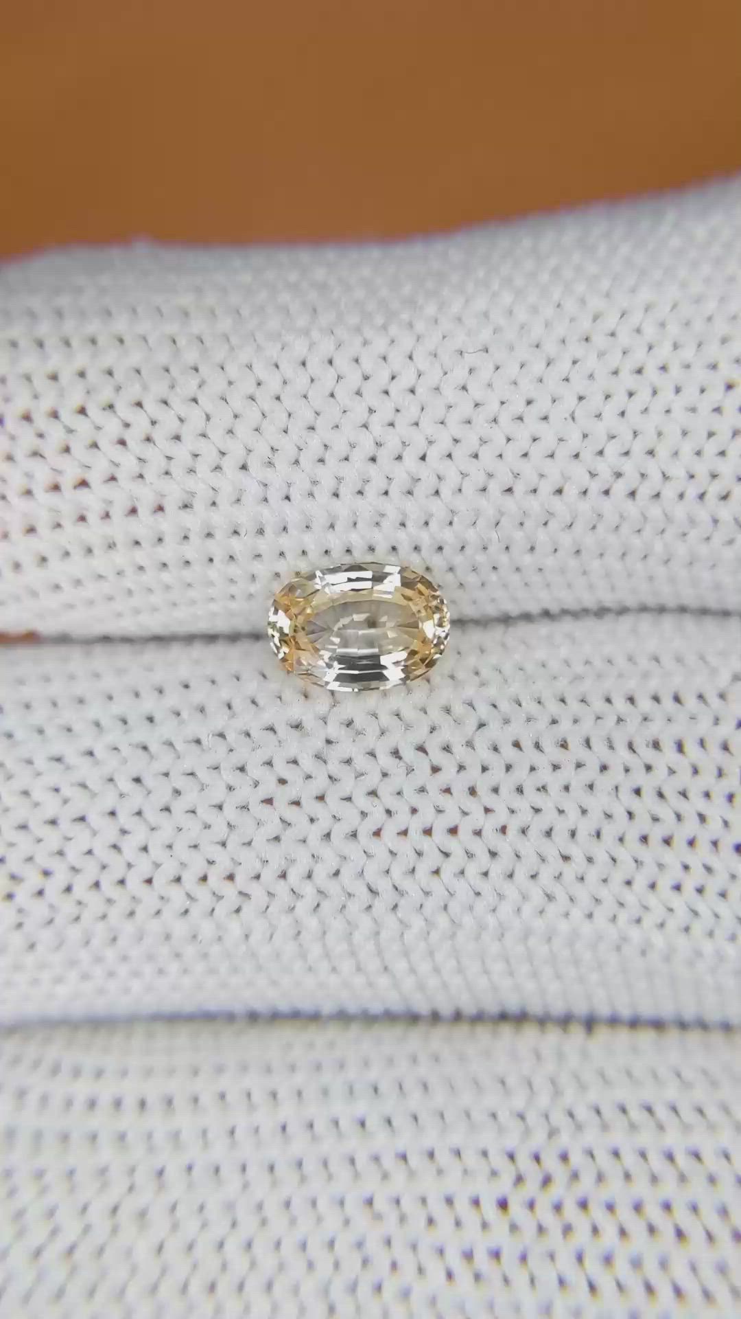 1.18 Ct. Peach Sapphire from Ceylon (Sri Lanka) Size Video
