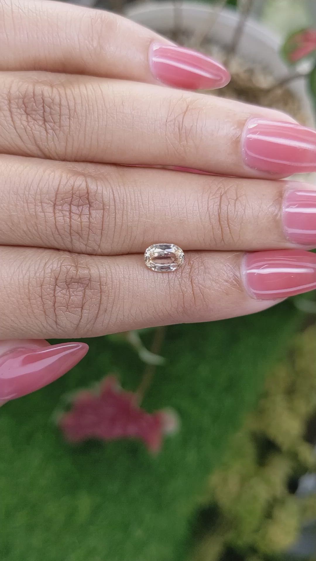 1.18 Ct. Peach Sapphire from Ceylon (Sri Lanka) Size Video