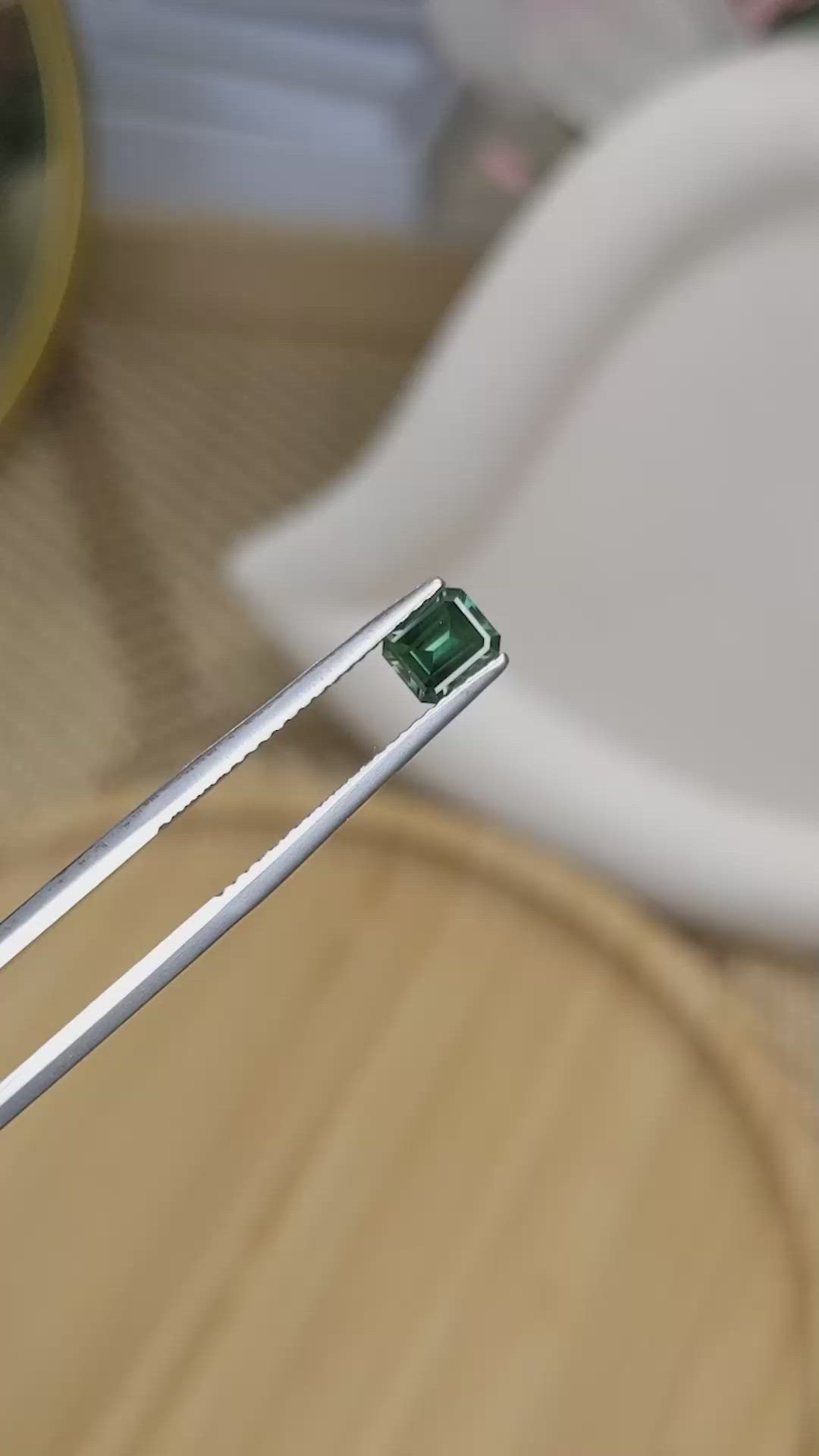 0.80 Ct. Green Sapphire from Ceylon (Sri Lanka) Size Video