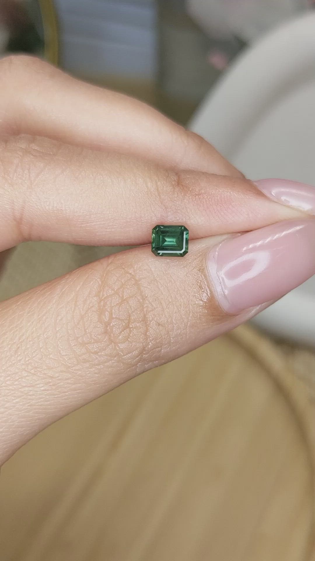 0.80 Ct. Green Sapphire from Ceylon (Sri Lanka) Size Video
