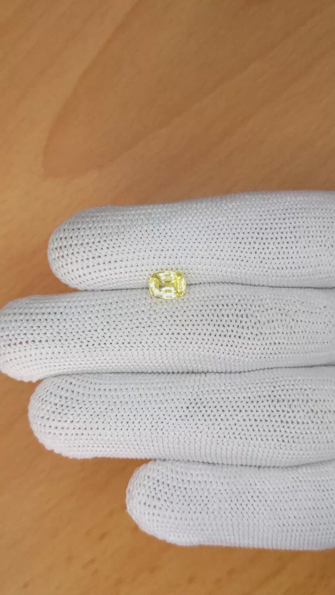 1.15 Ct. Yellow Sapphire from Ceylon (Sri Lanka) Size Video
