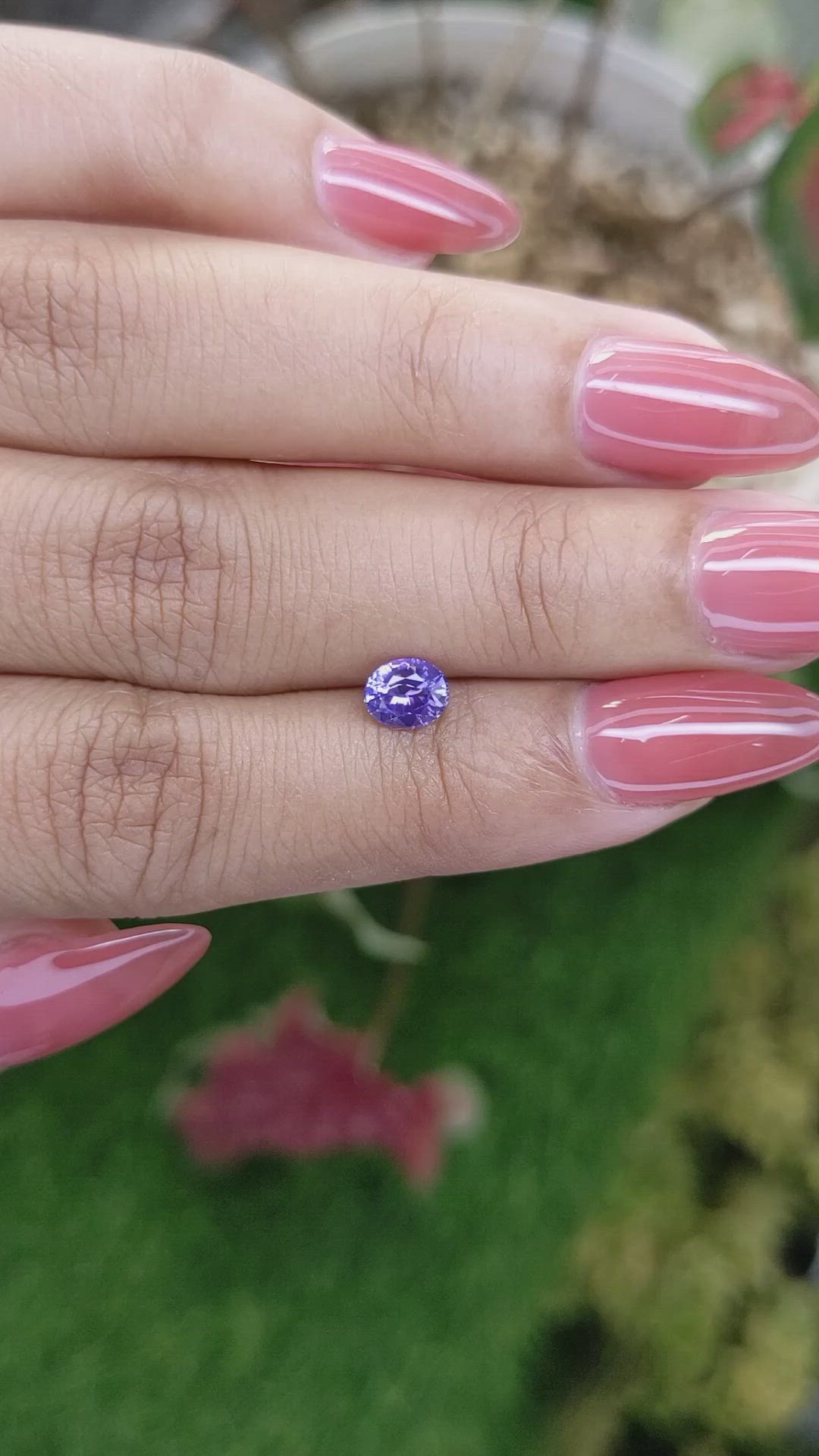 0.72 Ct. Purple Sapphire from Ceylon (Sri Lanka) Size Video