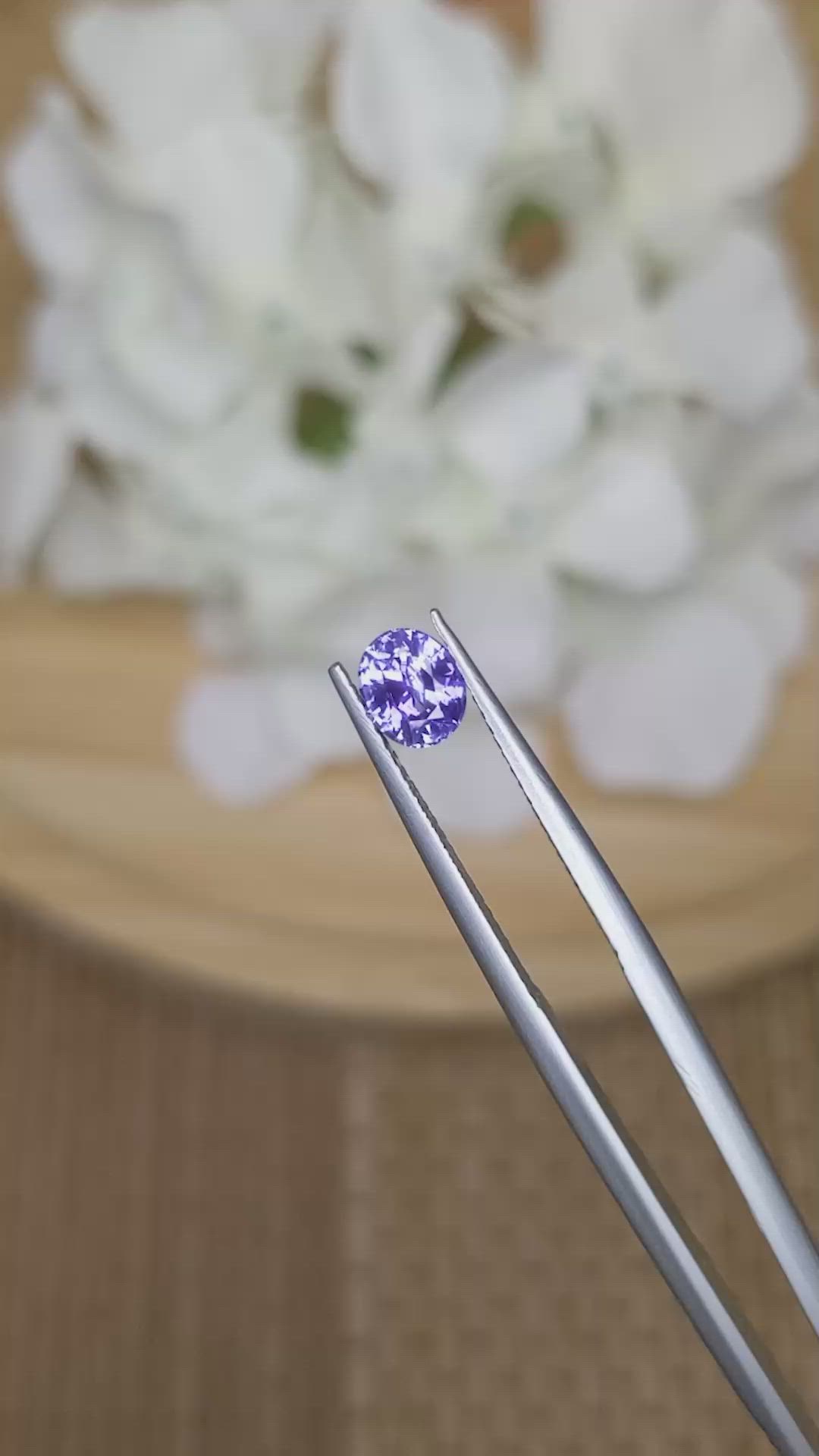 0.72 Ct. Purple Sapphire from Ceylon (Sri Lanka) Size Video