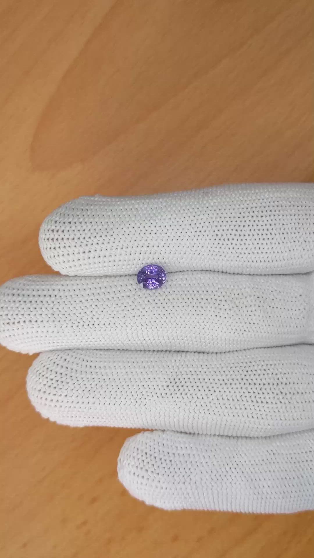 0.72 Ct. Purple Sapphire from Ceylon (Sri Lanka) Size Video