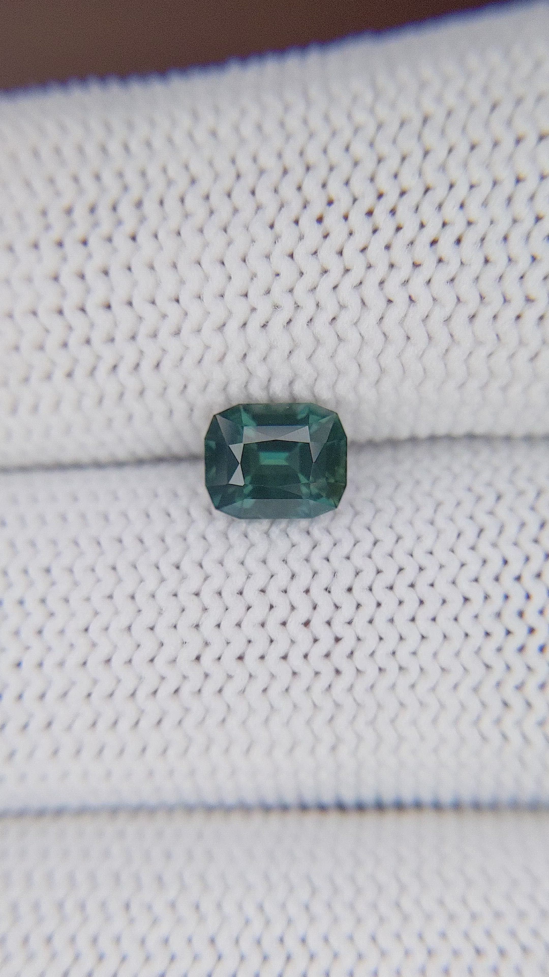 1.24 Ct. Bluish Green Sapphire from Australia Size Video
