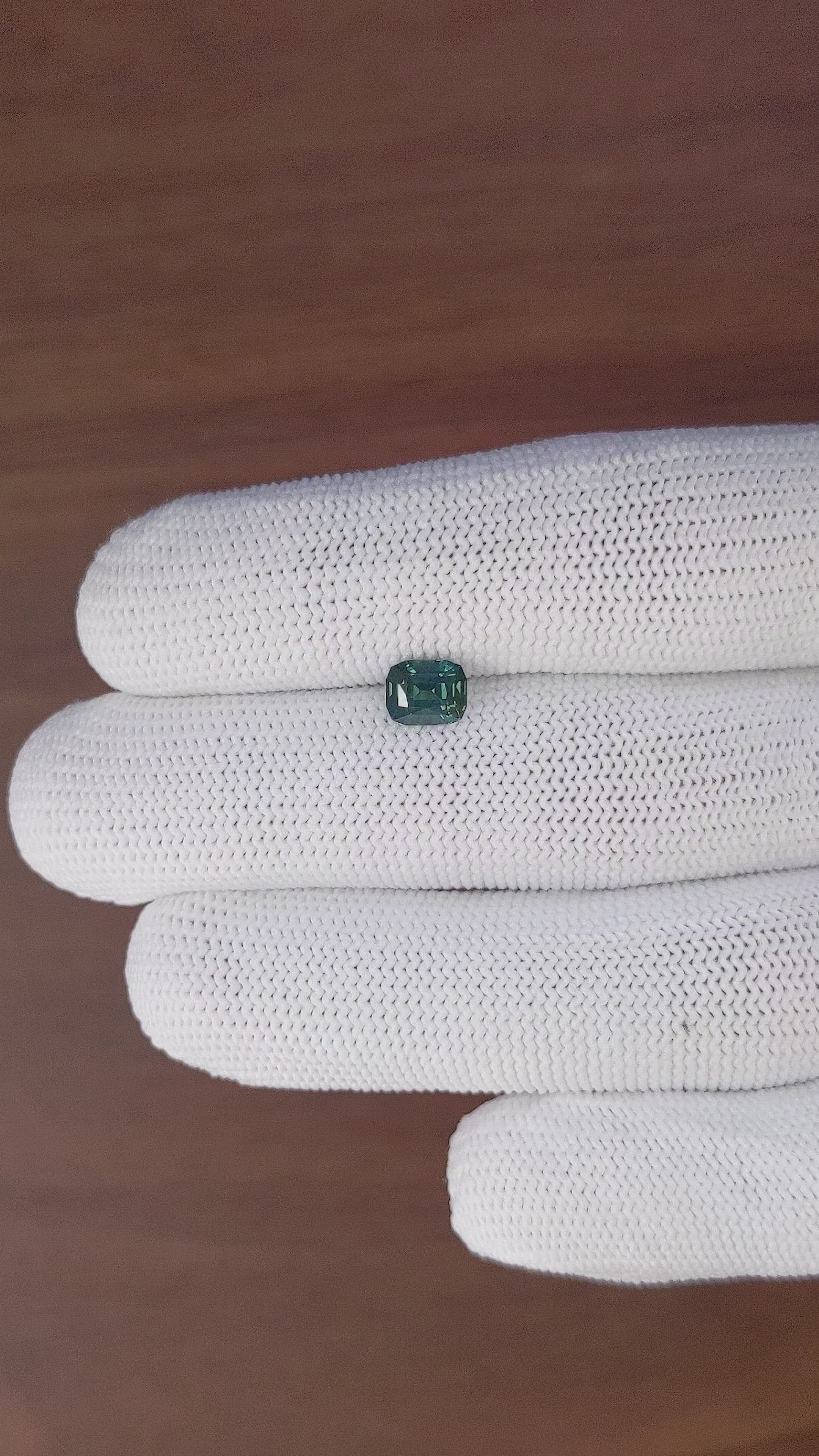 1.24 Ct. Bluish Green Sapphire from Australia Size Video