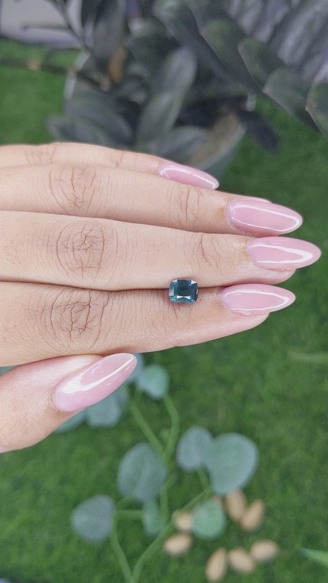 1.24 Ct. Bluish Green Sapphire from Australia Size Video