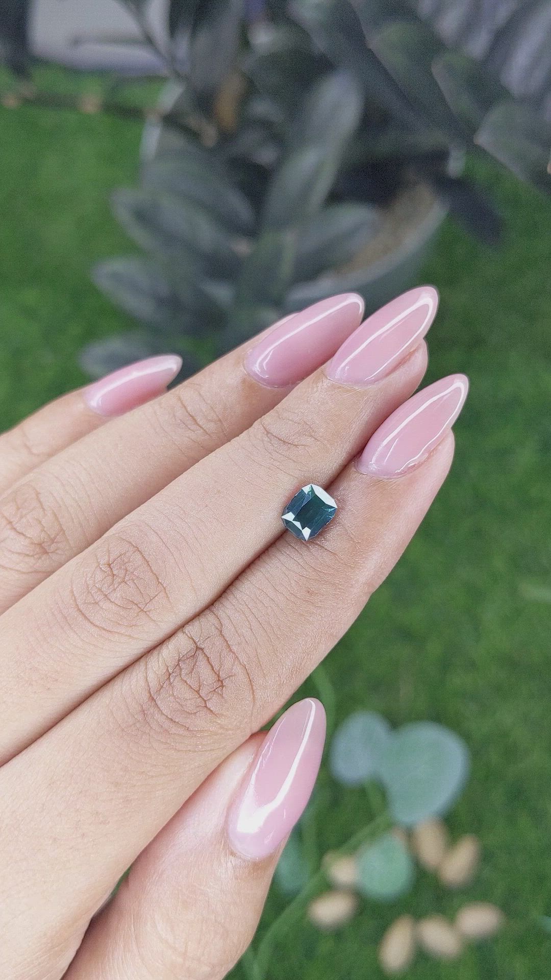 1.24 Ct. Bluish Green Sapphire from Australia Size Video