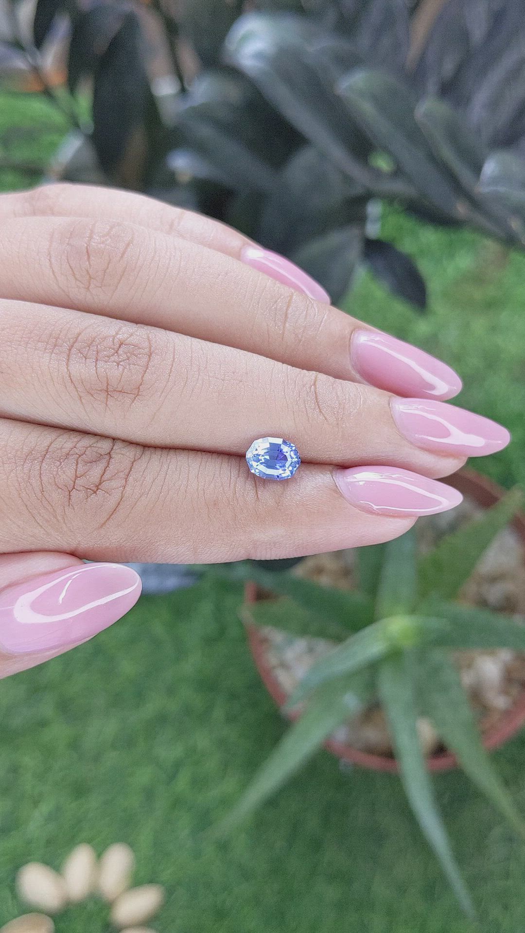 1.30 Ct. Blue Sapphire from Ceylon (Sri Lanka) Size Video